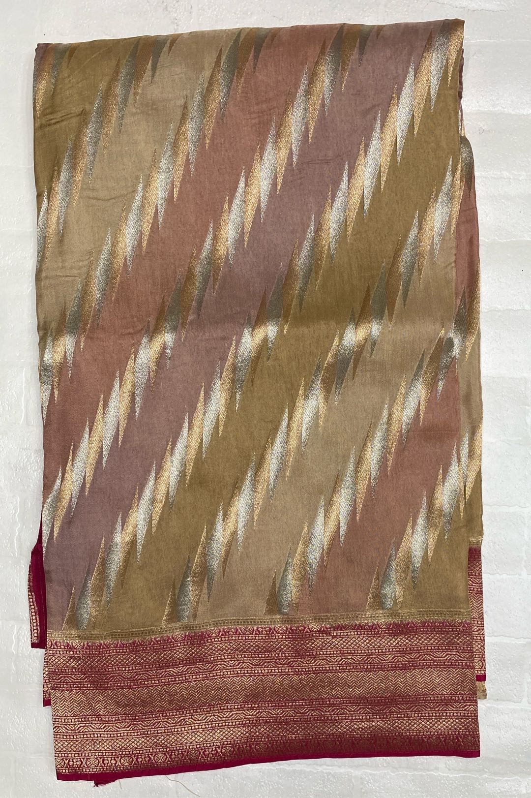 Banarasi Banaras Silk Dark Pink Saree