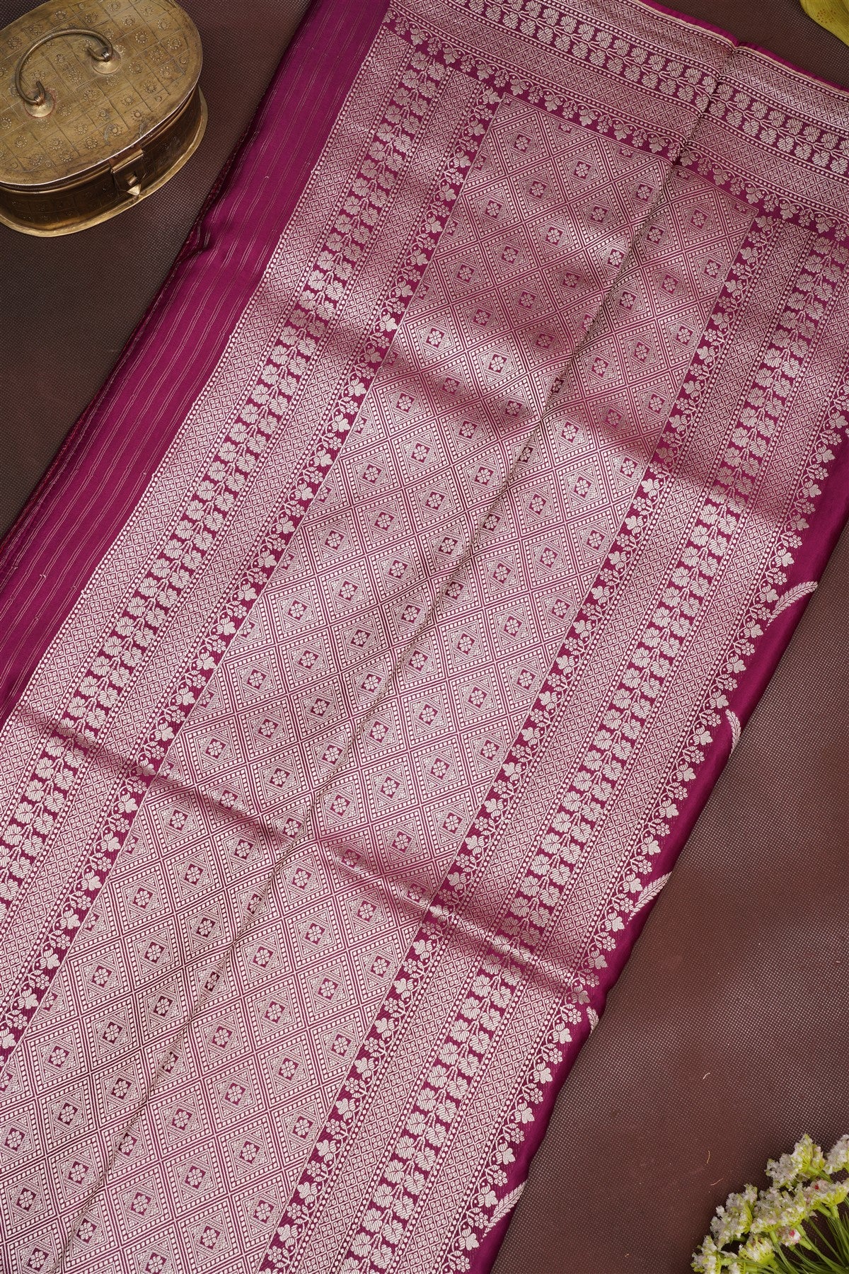 Banarasi Viscose Satin Purple Saree