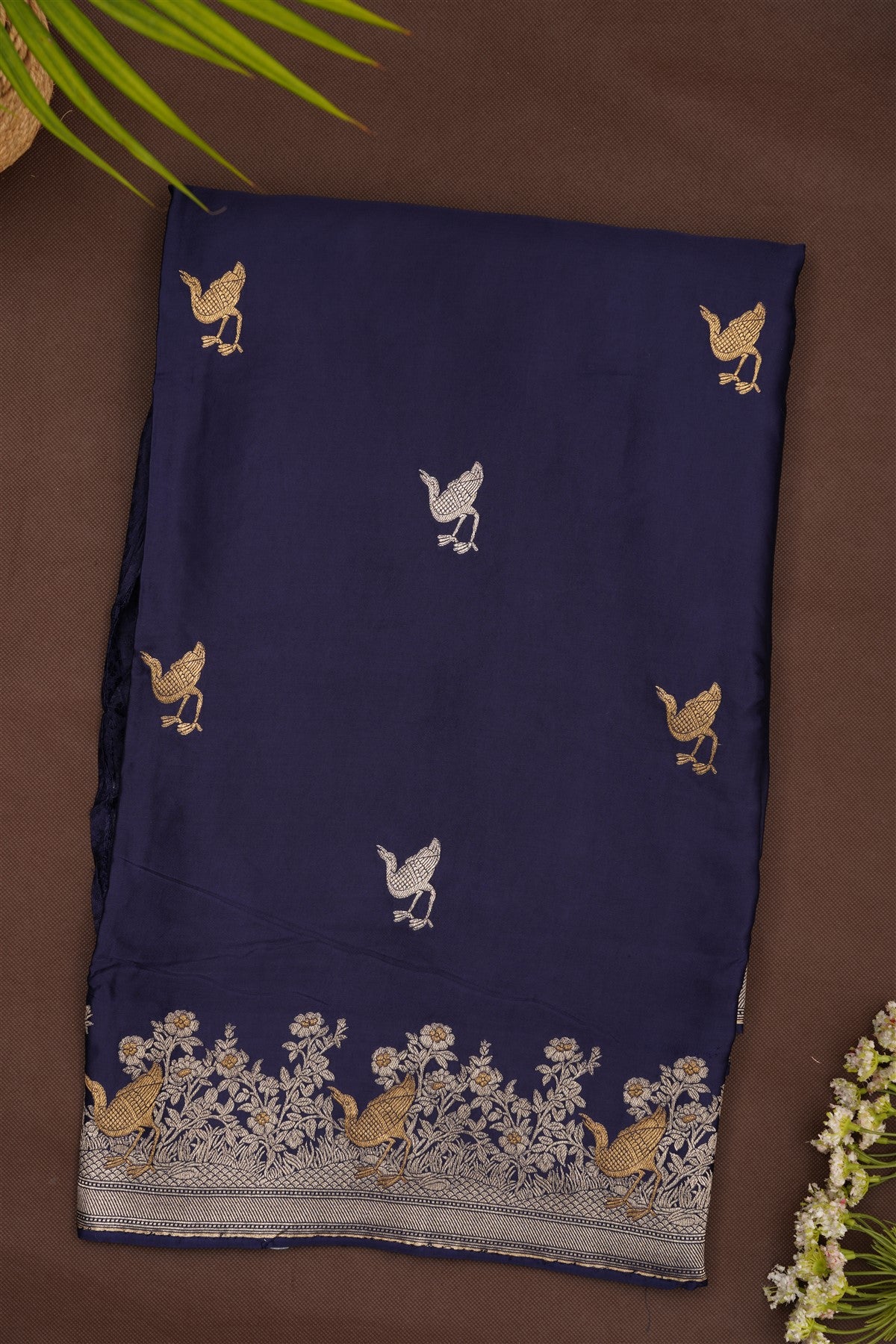 Banarasi Mashru Navy Blue Saree