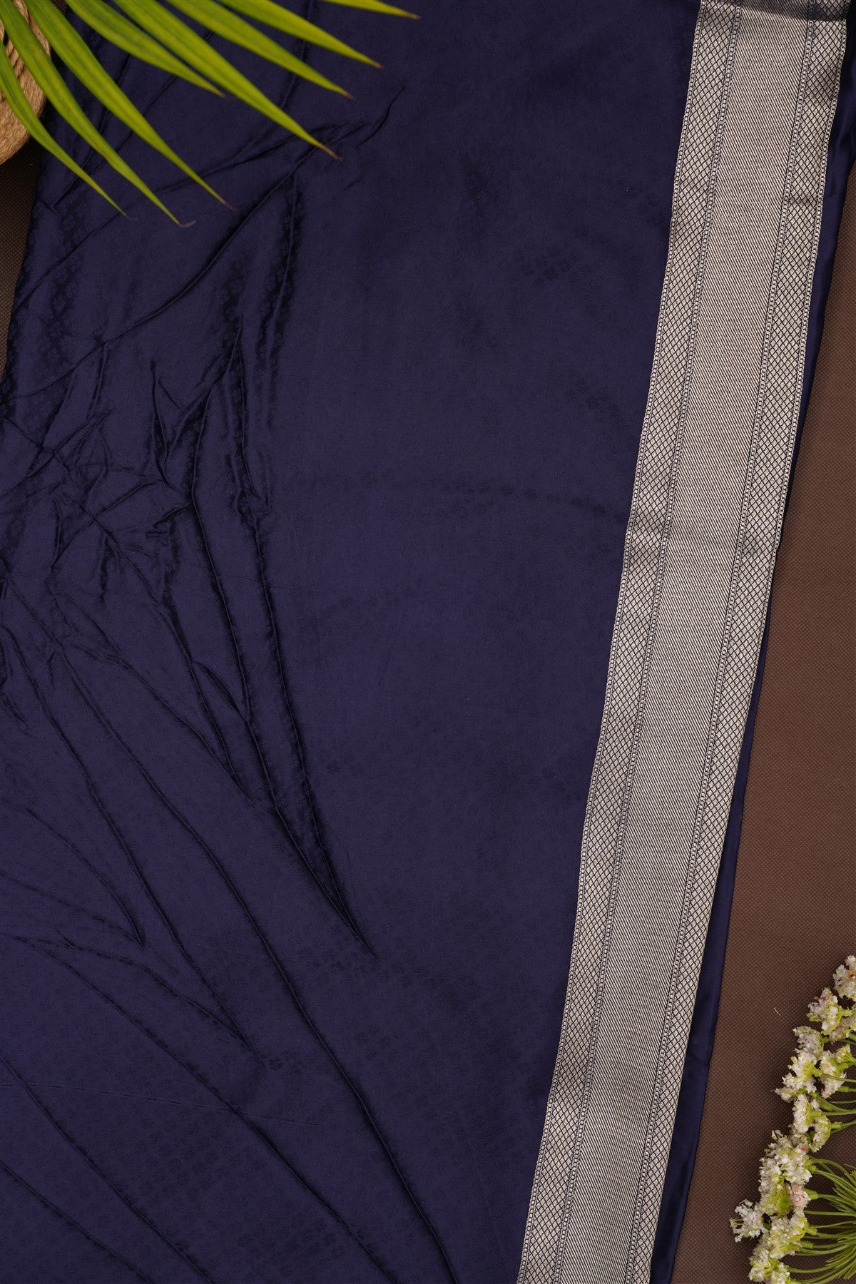 Banarasi Mashru Navy Blue Saree