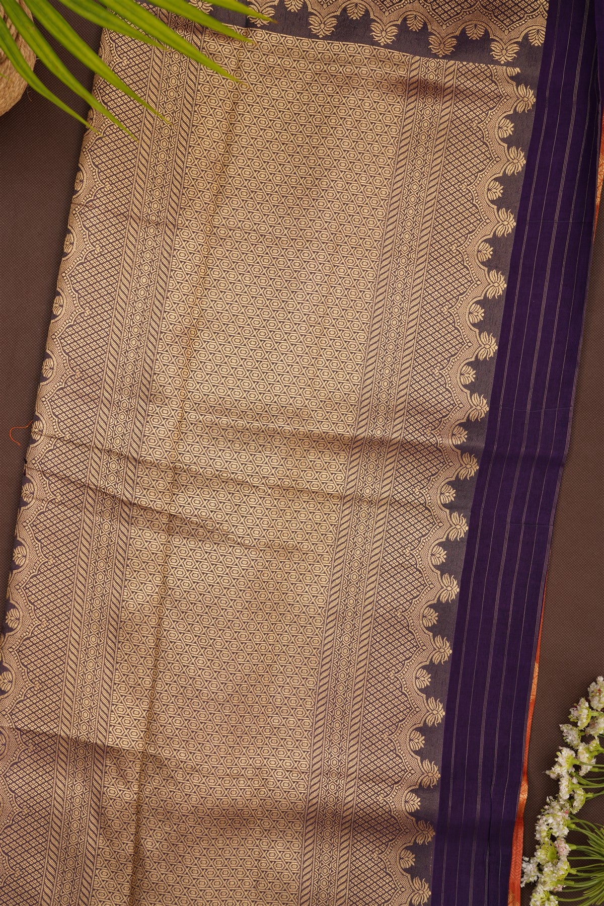 Banarasi Tissue Silk Dark Orange Saree