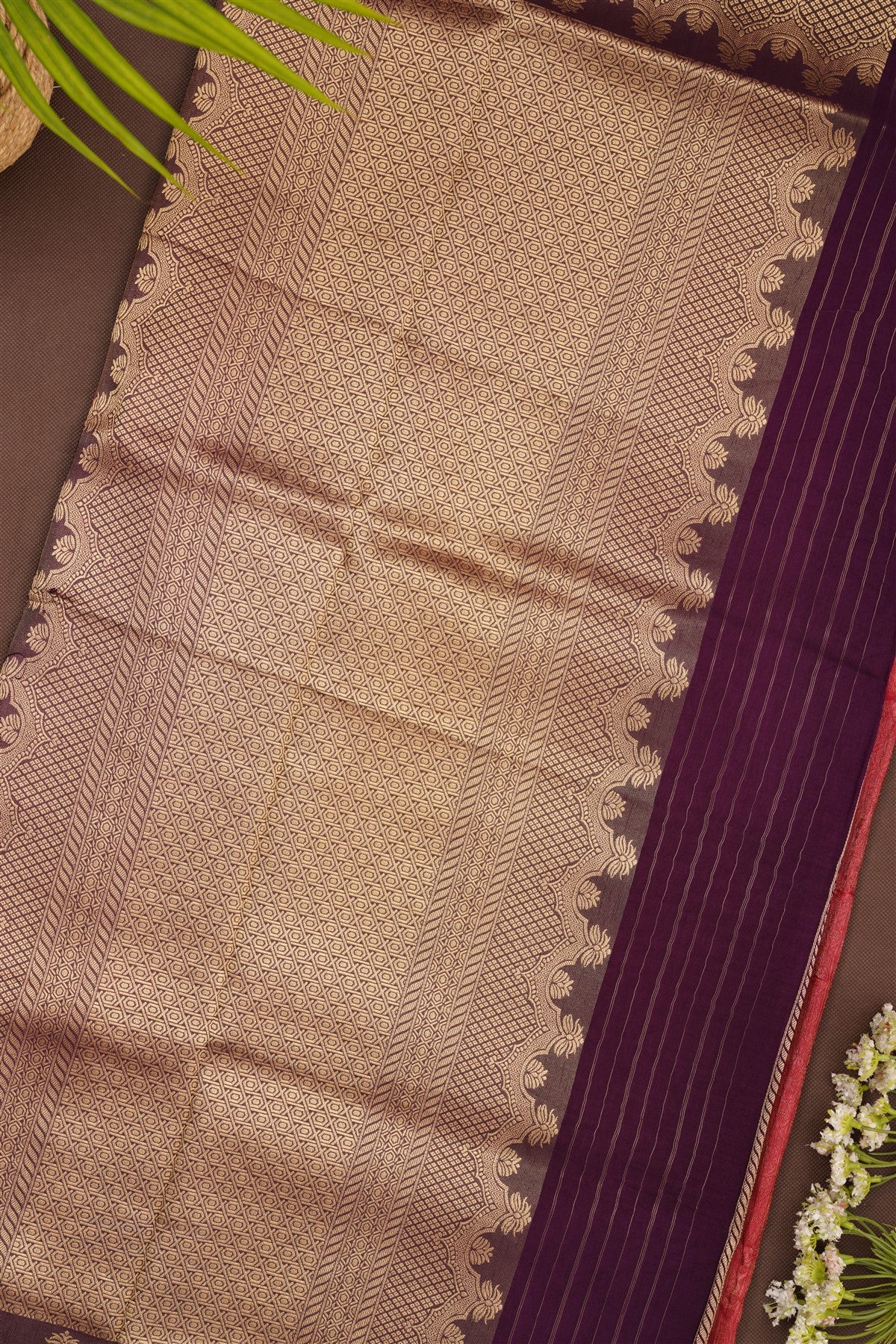 Banarasi Tissue Silk Dark Pink Saree