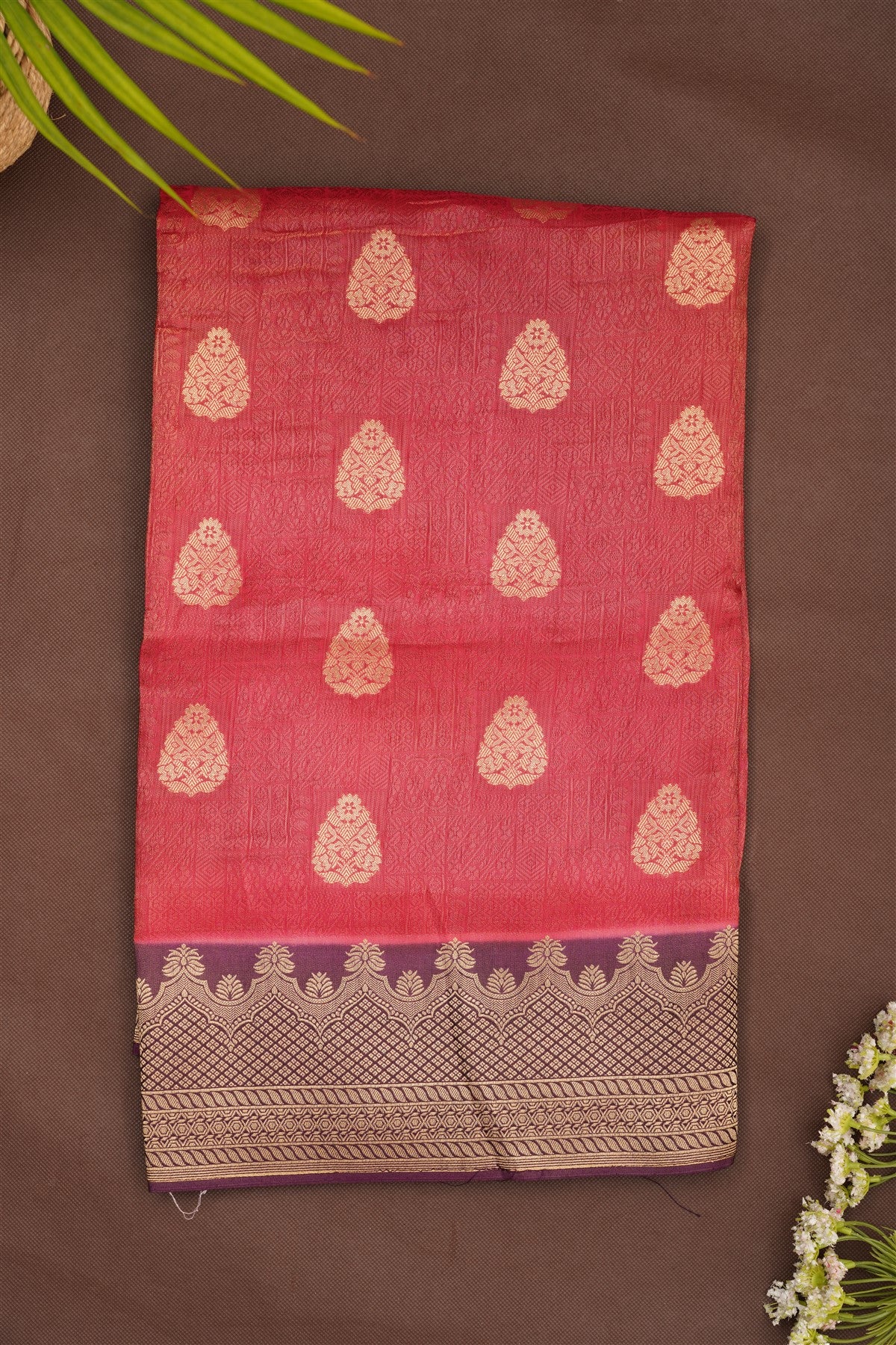 Banarasi Tissue Silk Dark Pink Saree