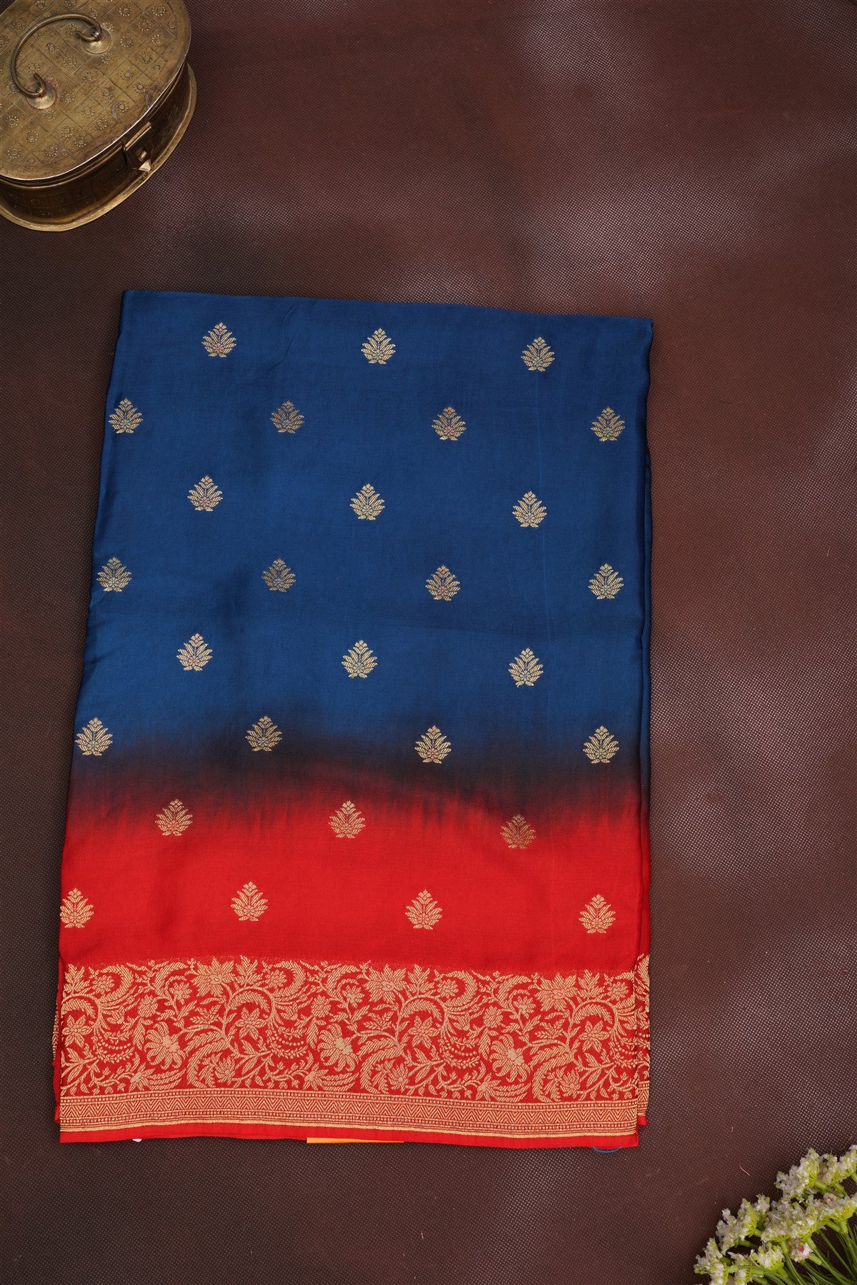 Banarasi Mashru Dark Blue Saree