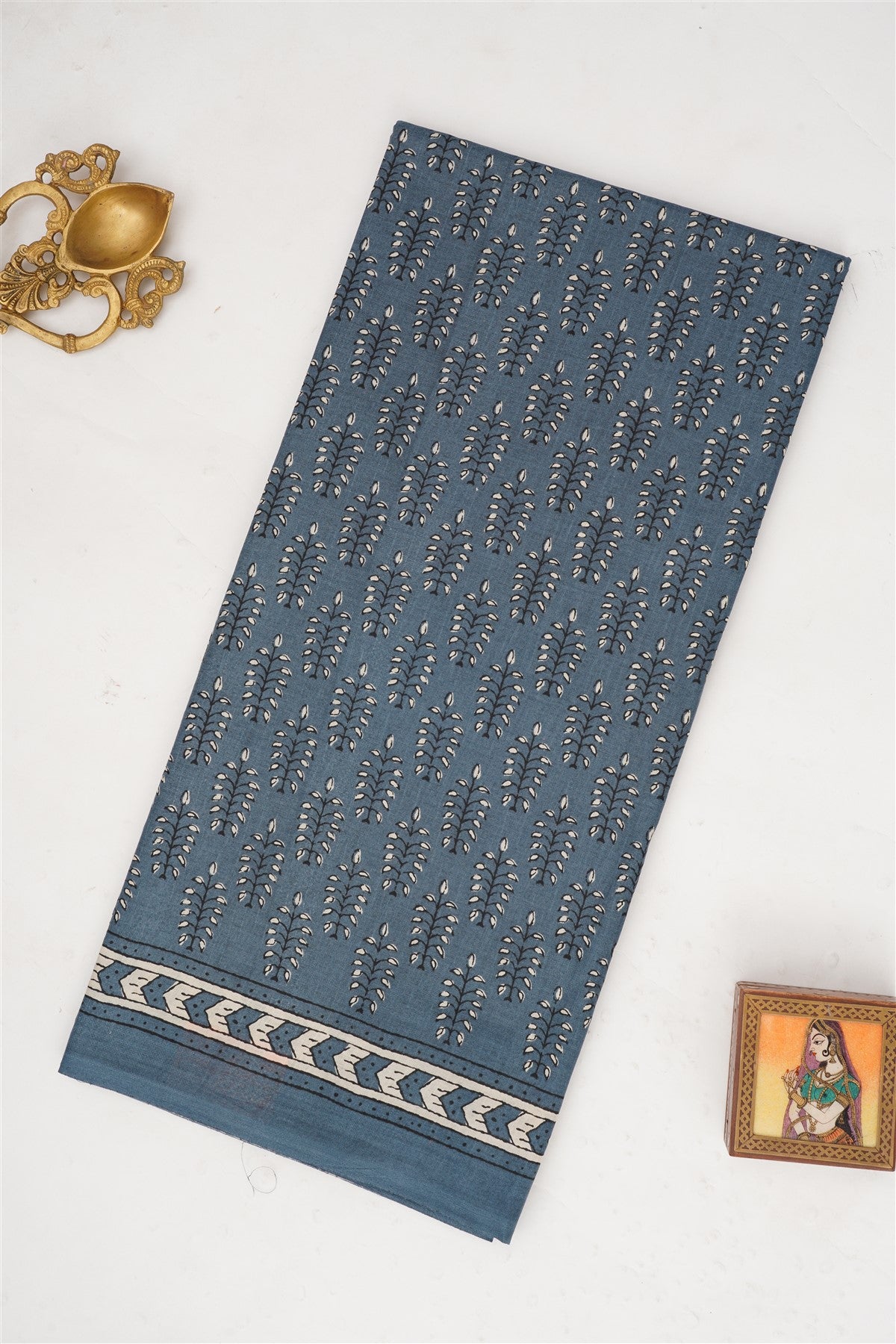Fancy Cotton Grey Saree