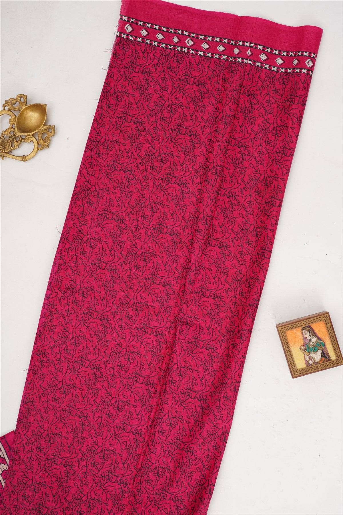 Fancy Cotton Magenta Saree