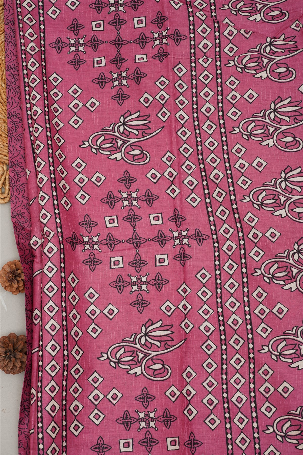Fancy Cotton Dusty Pink Saree