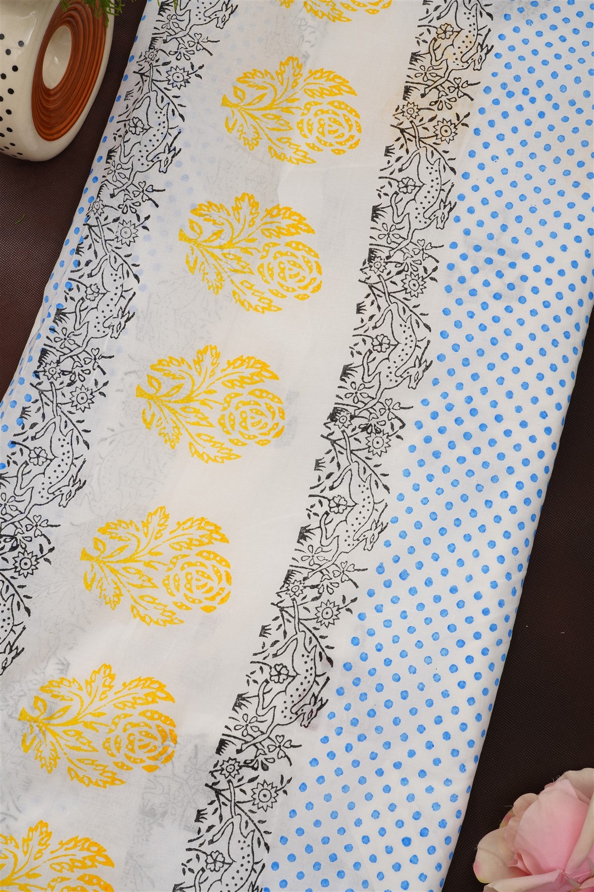 Fancy Cotton White Saree