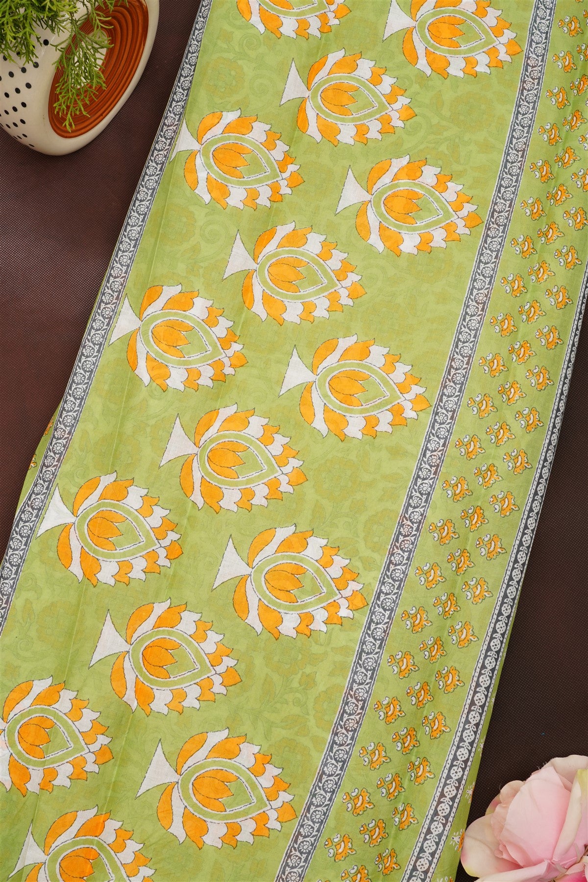 Fancy Cotton White Saree