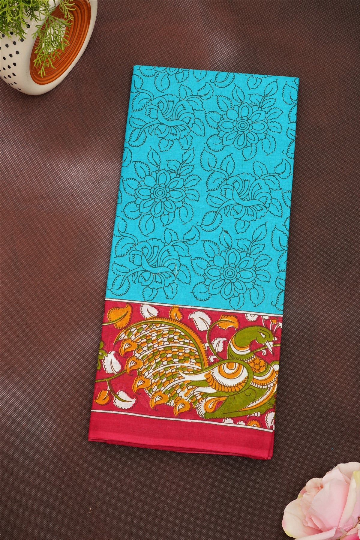 Fancy Cotton Blue Saree