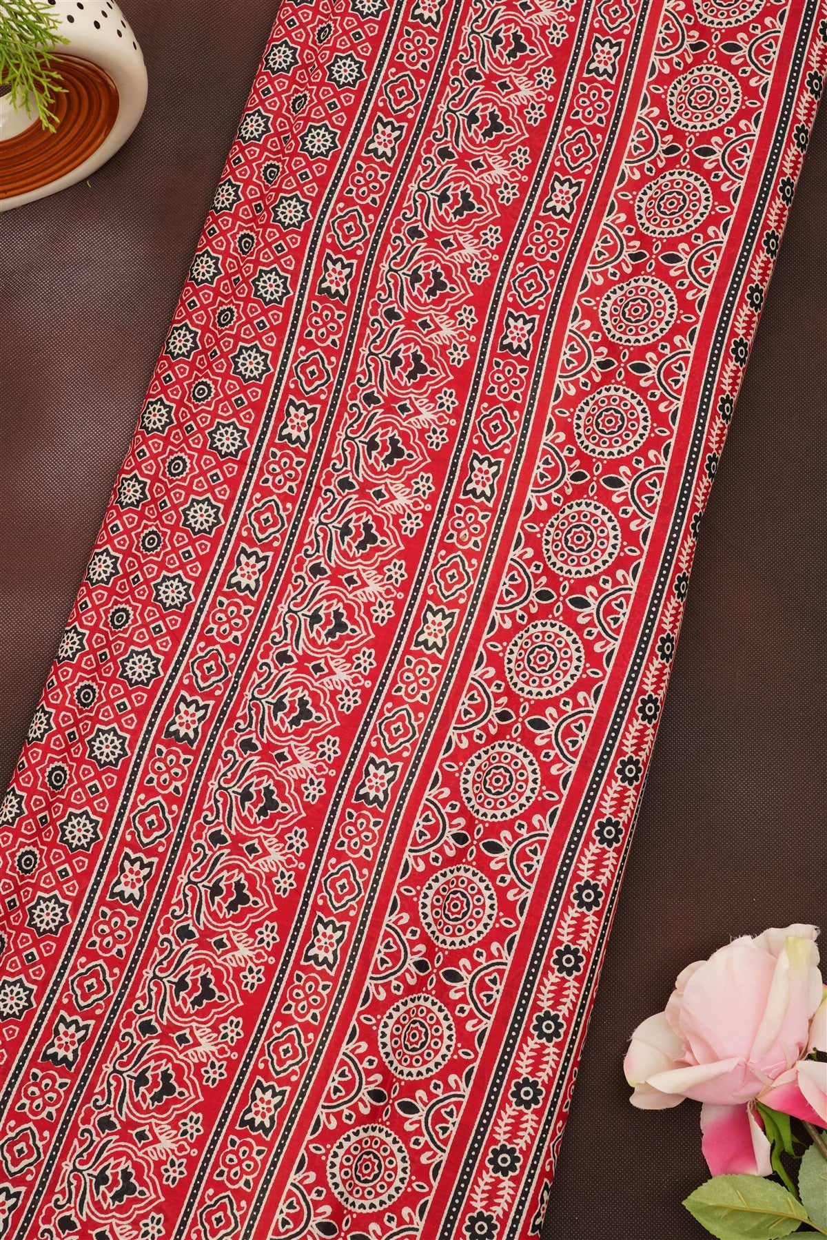 Fancy Cotton Maroon Saree