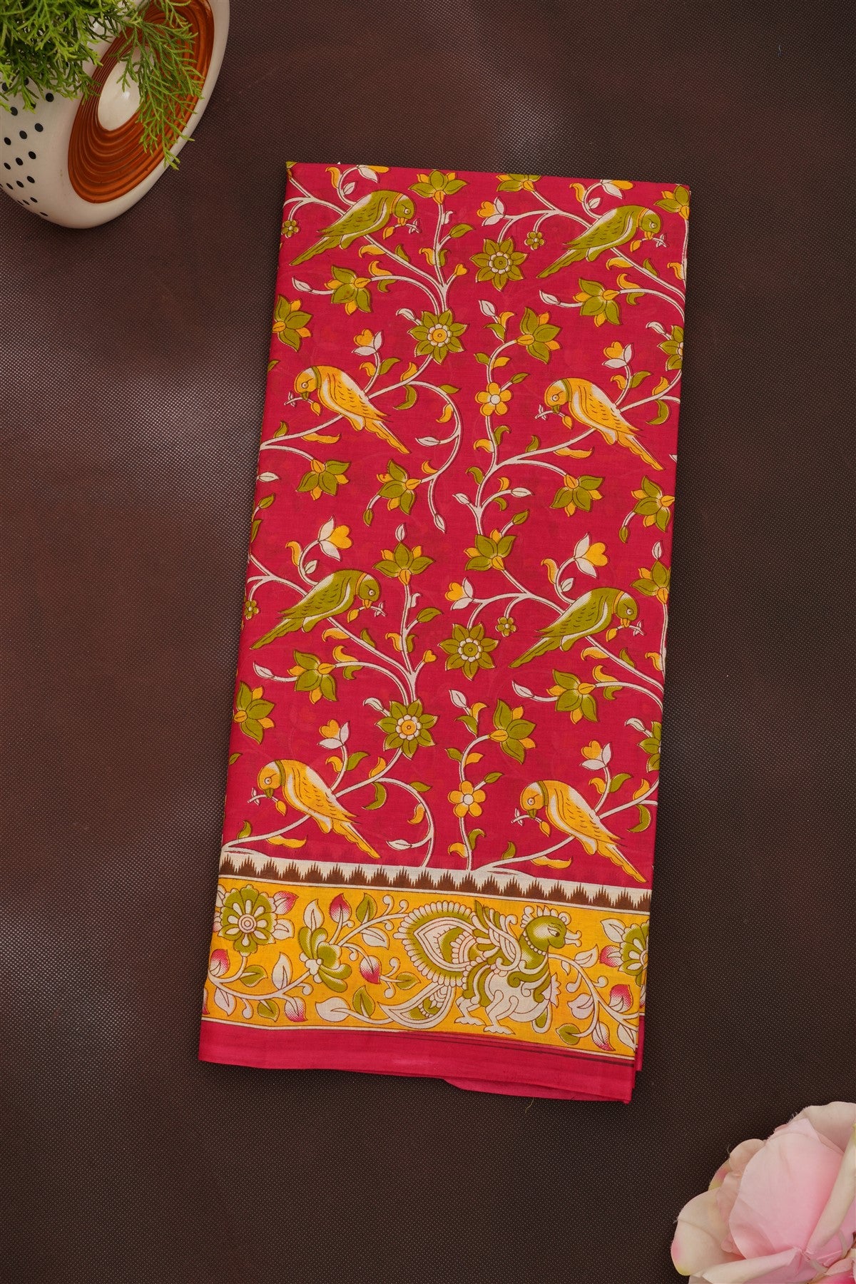 Fancy Cotton Maroon Saree