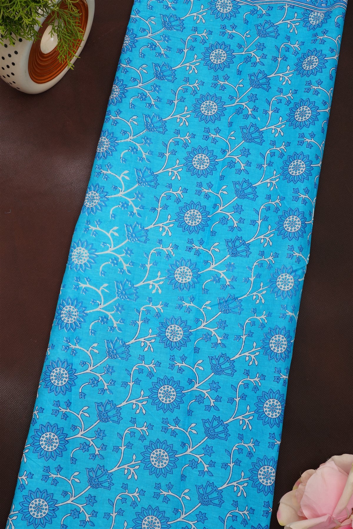 Fancy Cotton Blue Saree
