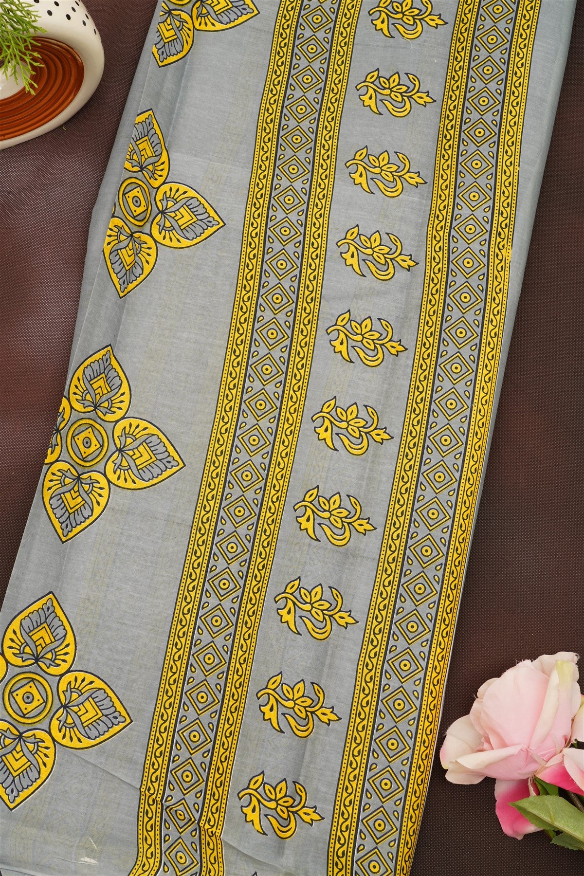 Fancy Cotton Grey Saree