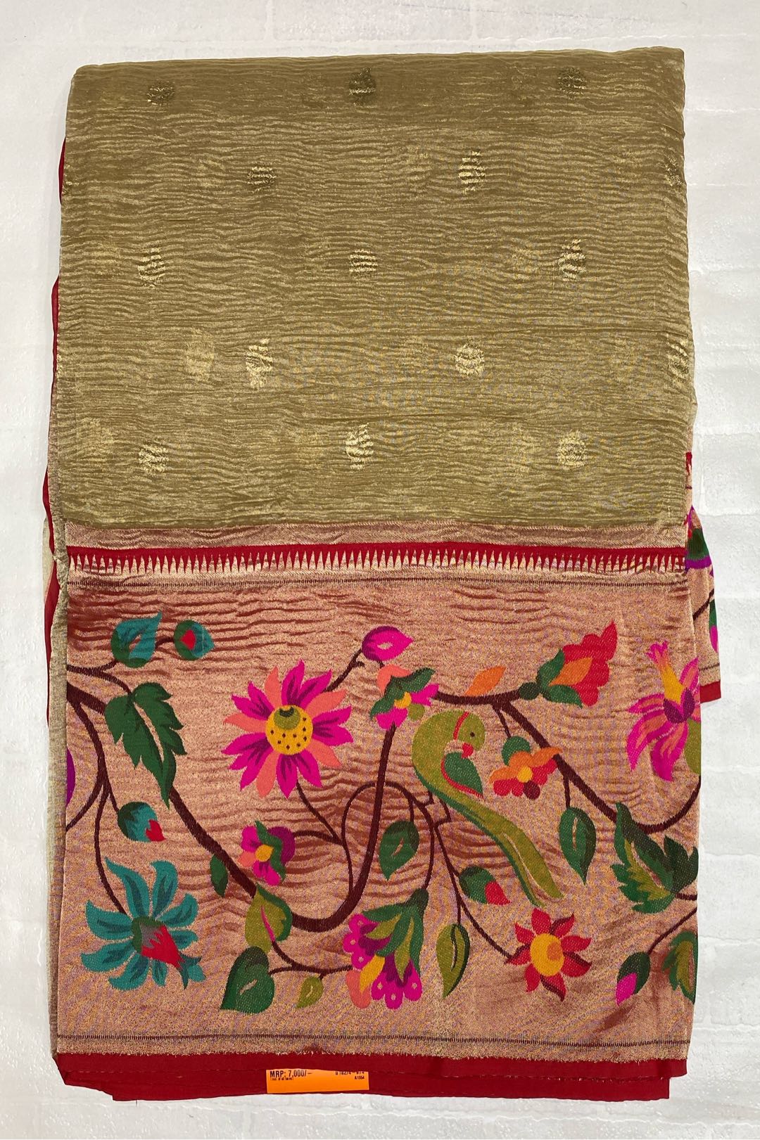 Banarasi Crush Tissue Gold Saree