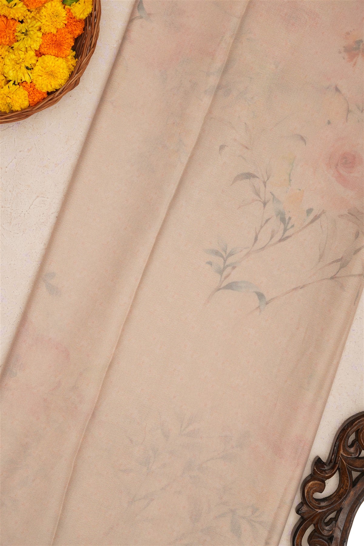 Fancy Chiffon Cream Saree