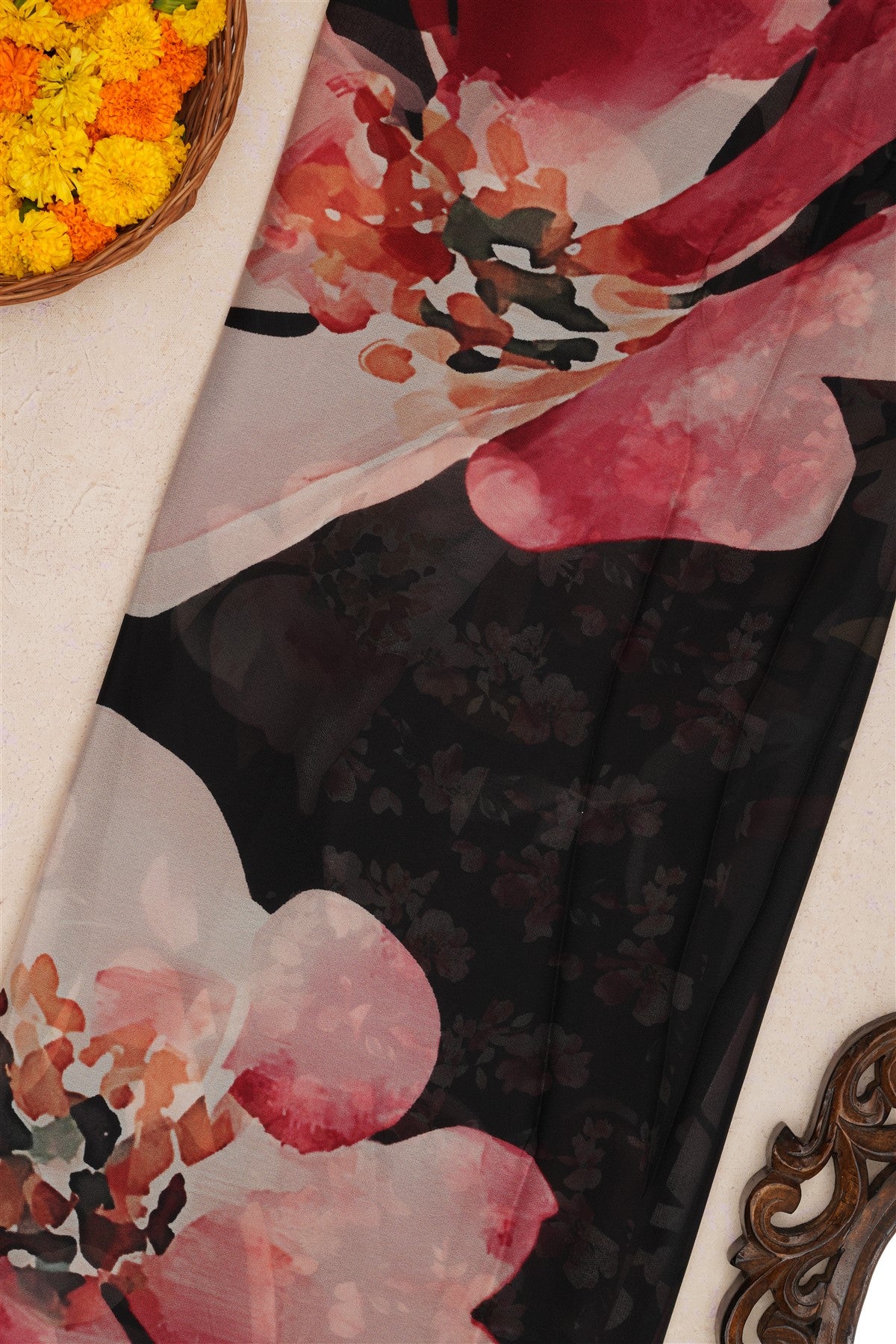 Fancy Chiffon Black Saree