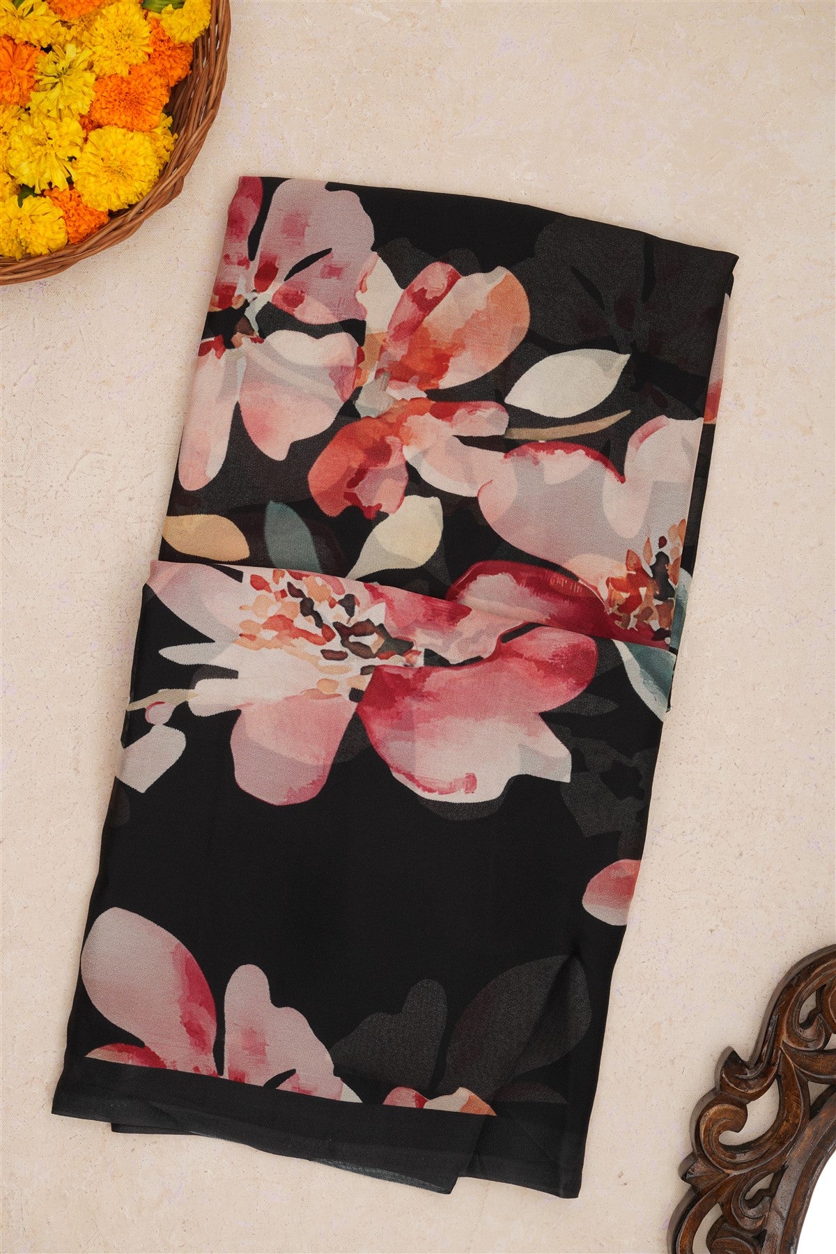 Fancy Chiffon Black Saree