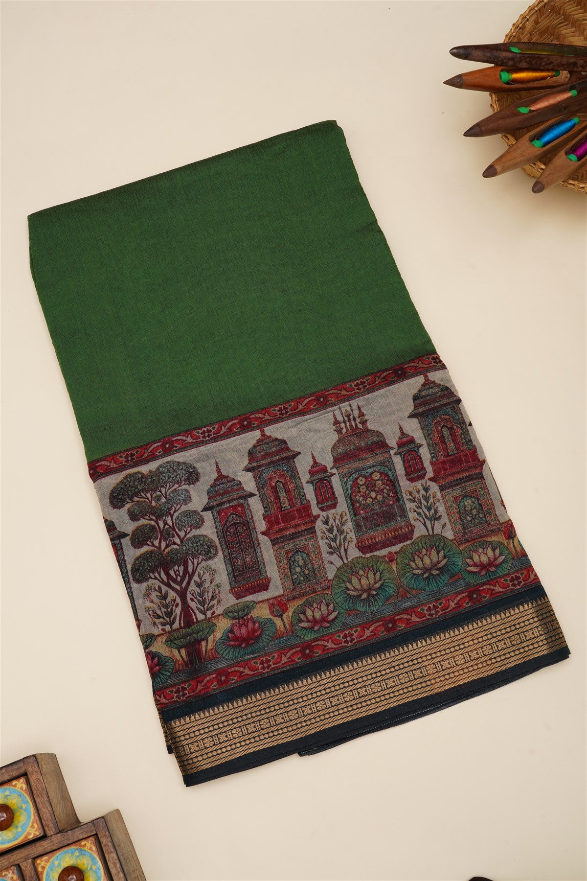 Fancy Silk Green Saree