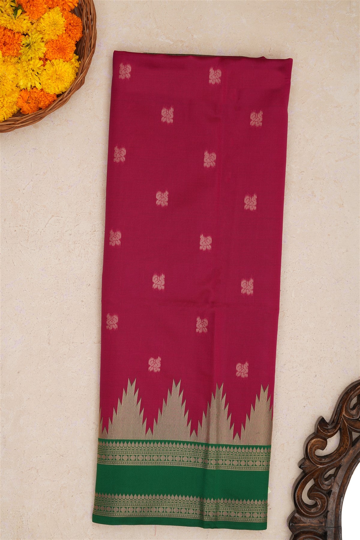 Fancy Silk Dark Pink Saree