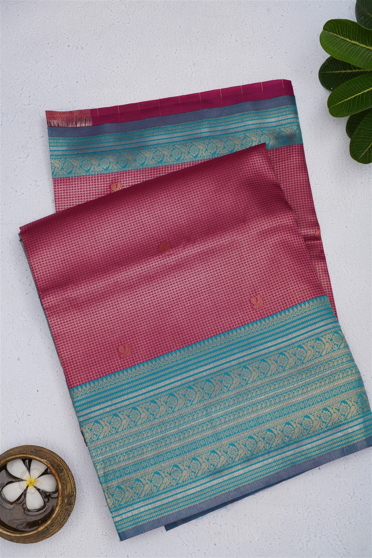 Banarasi Silk Blend Dark Purple Saree
