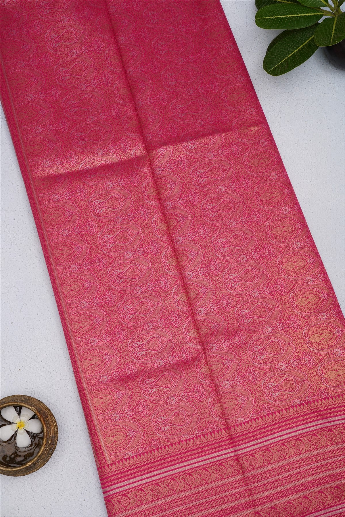 Banarasi Silk Blend Peacock Blue Saree