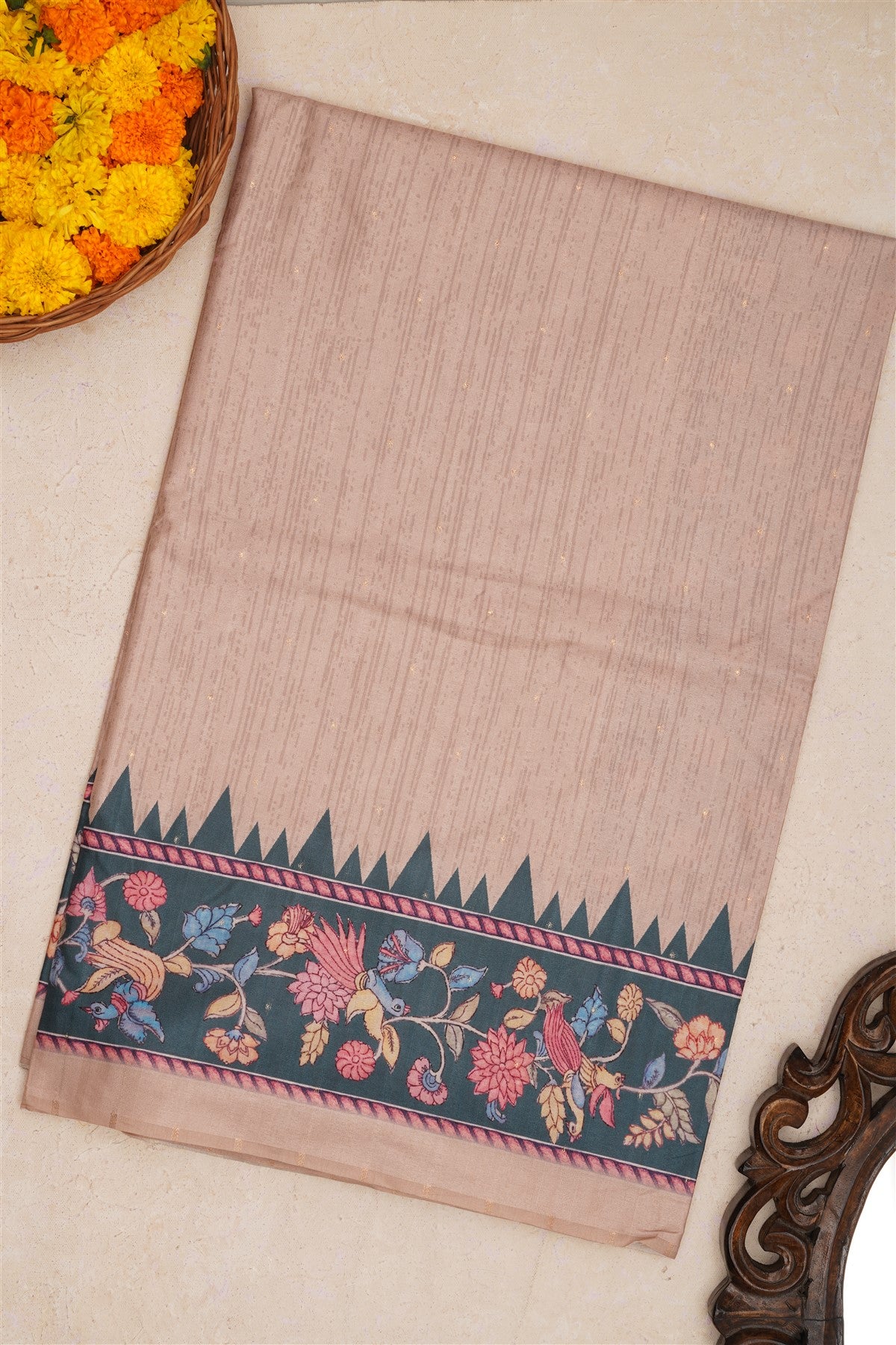 Fancy Silk Beige Saree
