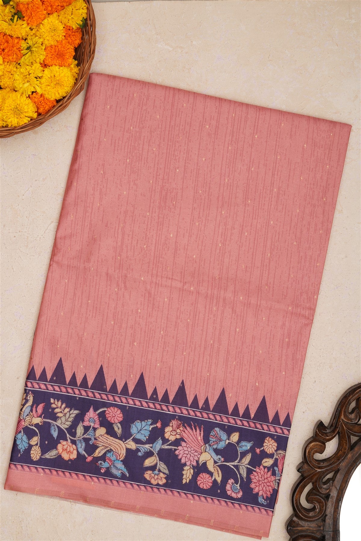 Fancy Silk Peach Saree
