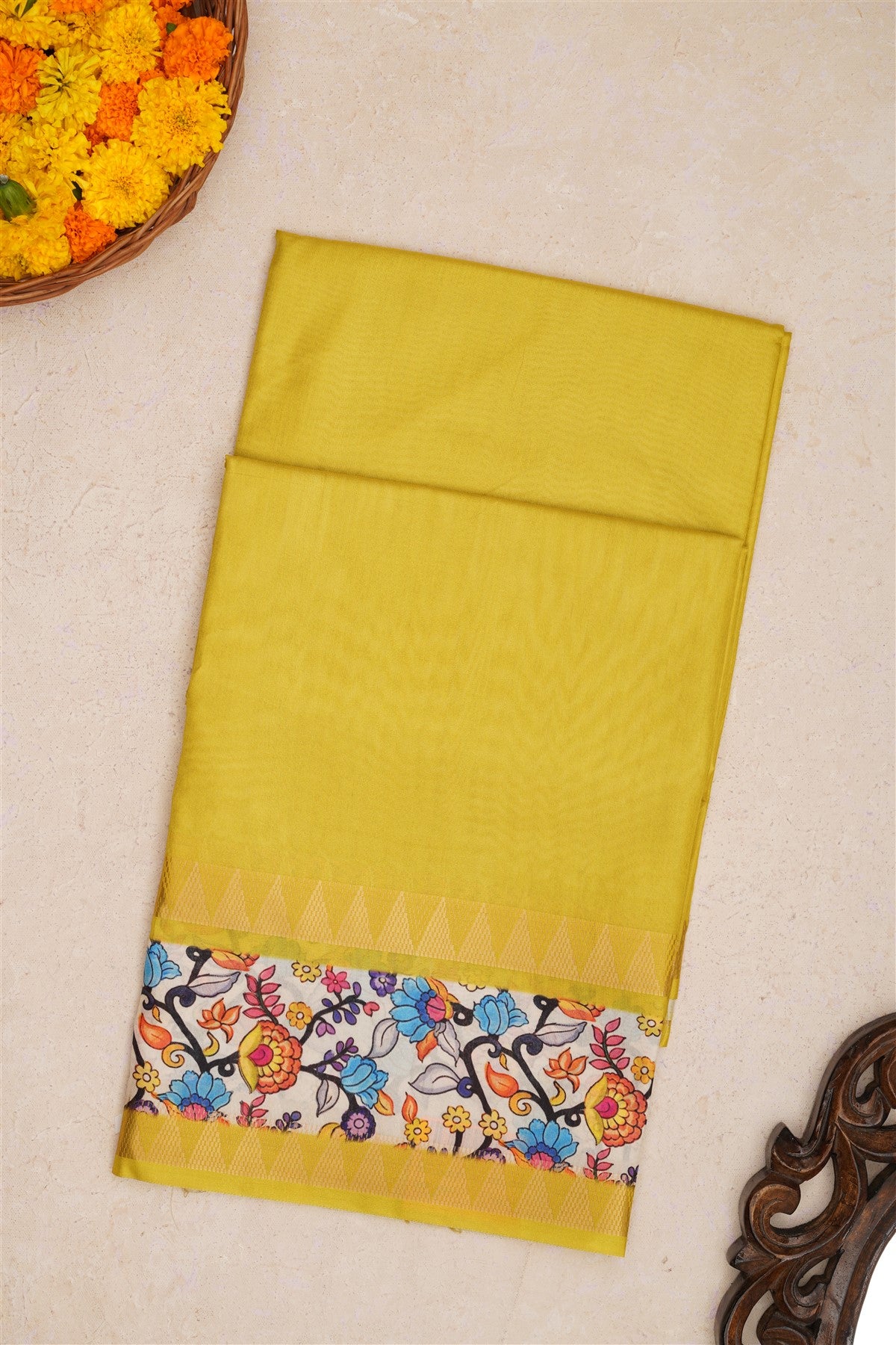Fancy Silk Lime Green Saree