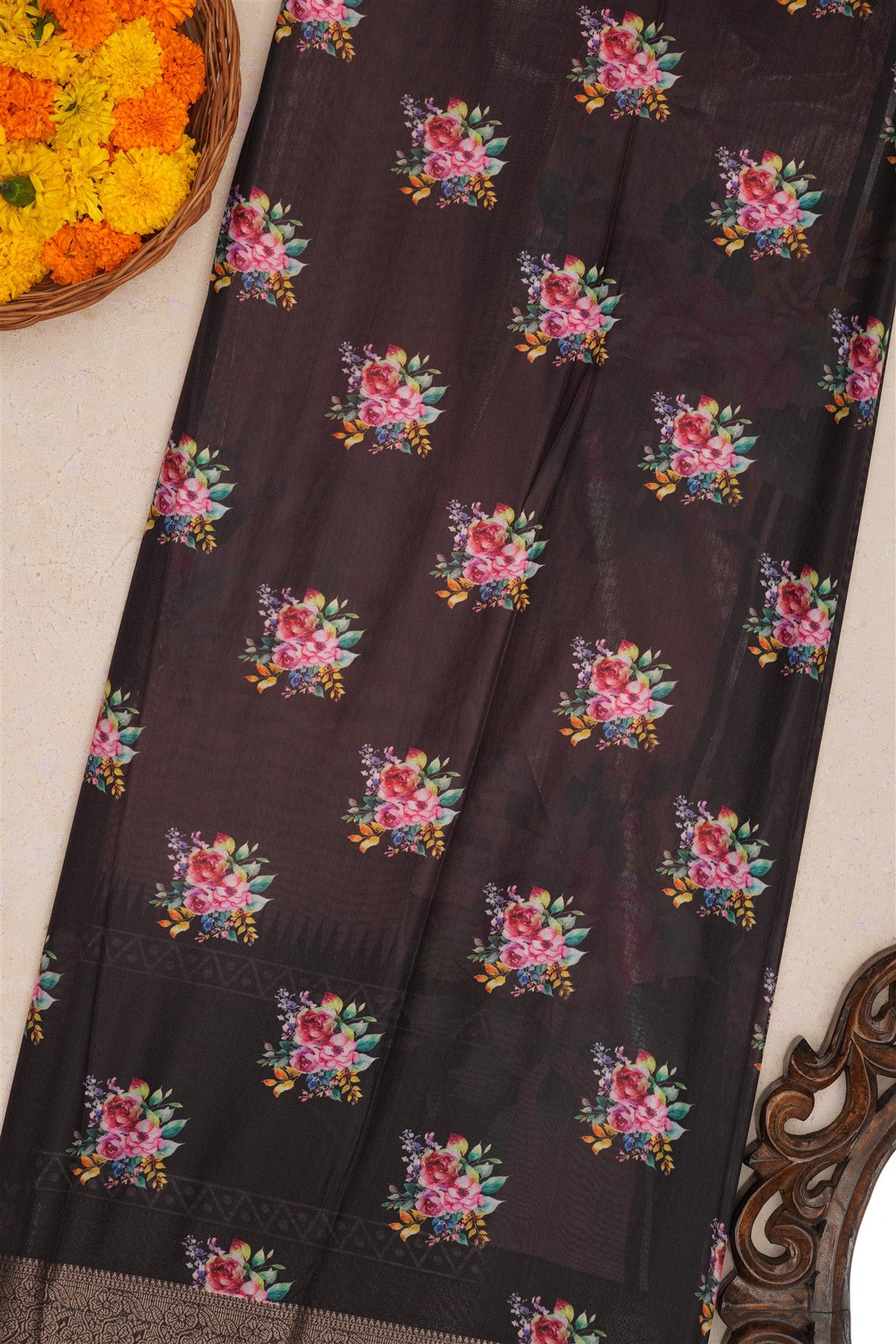 Fancy Silk Peach Saree