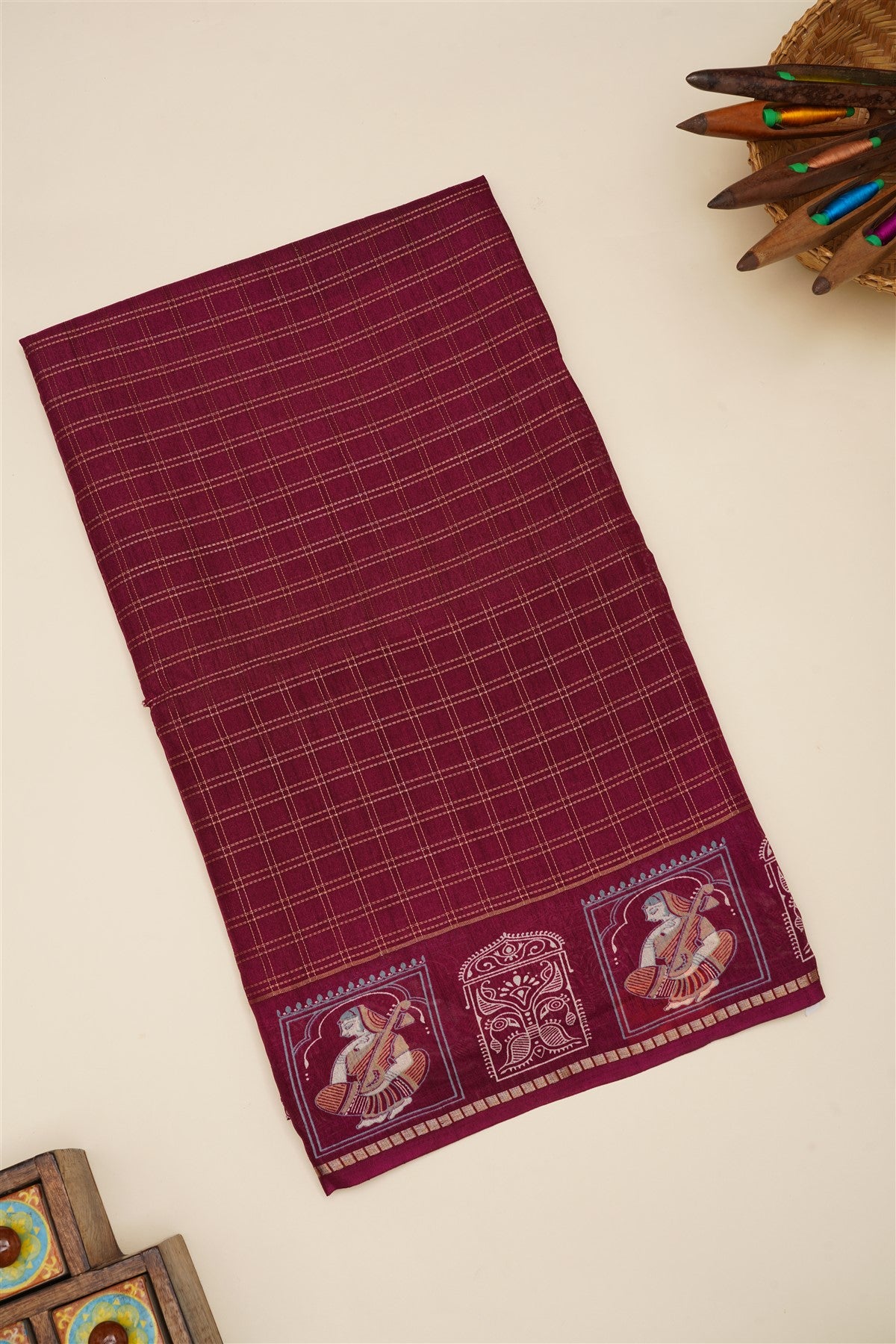 Fancy Viscose Dark Purple Saree