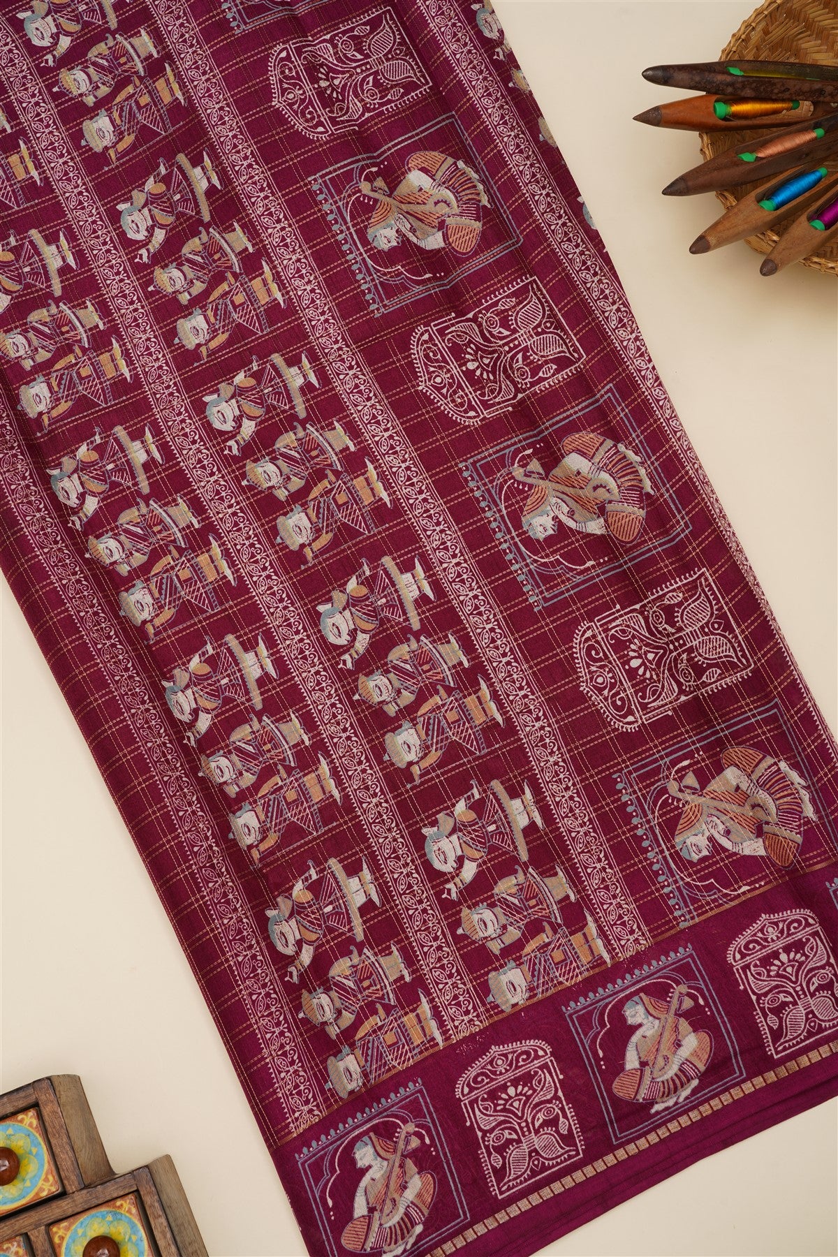 Fancy Viscose Dark Purple Saree