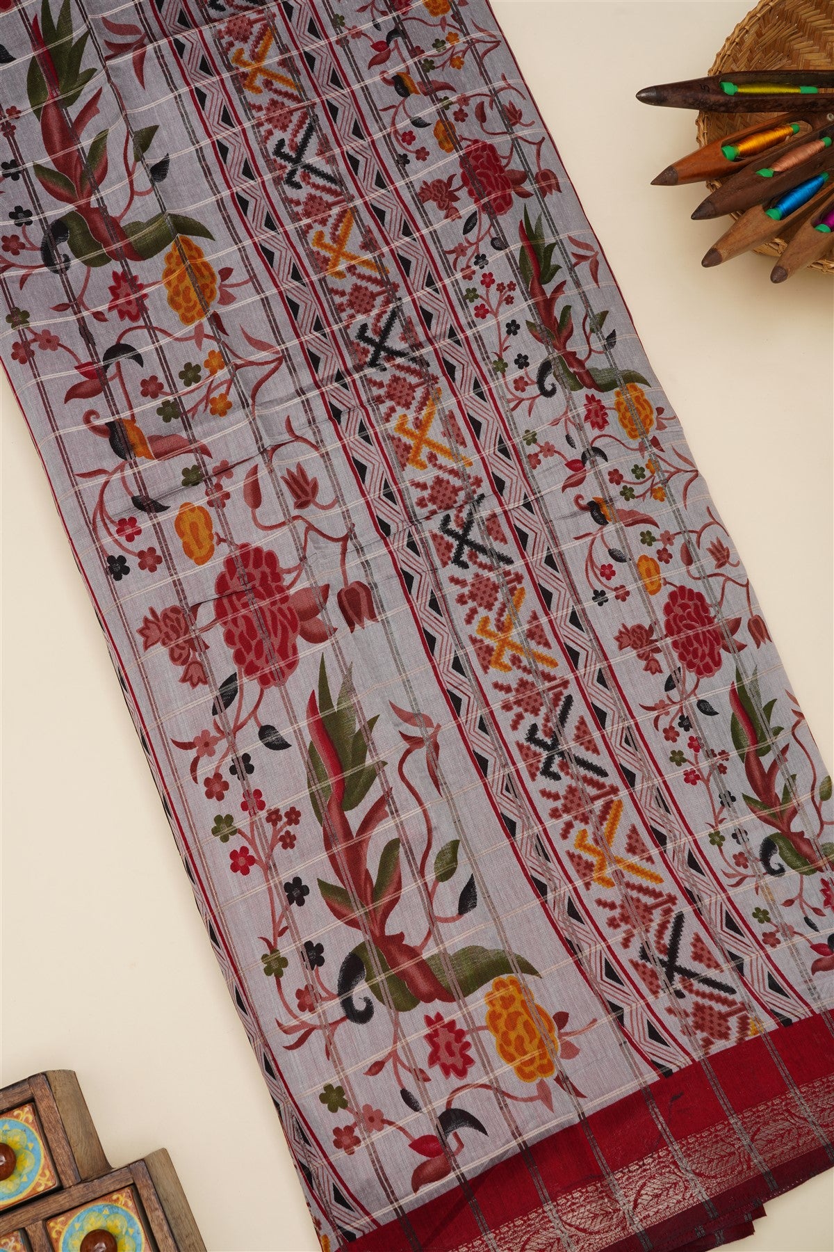 Mangalagiri Silk Black Saree