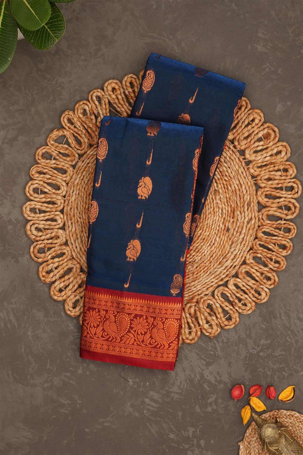 Narayanapet Silk Dark Blue Saree