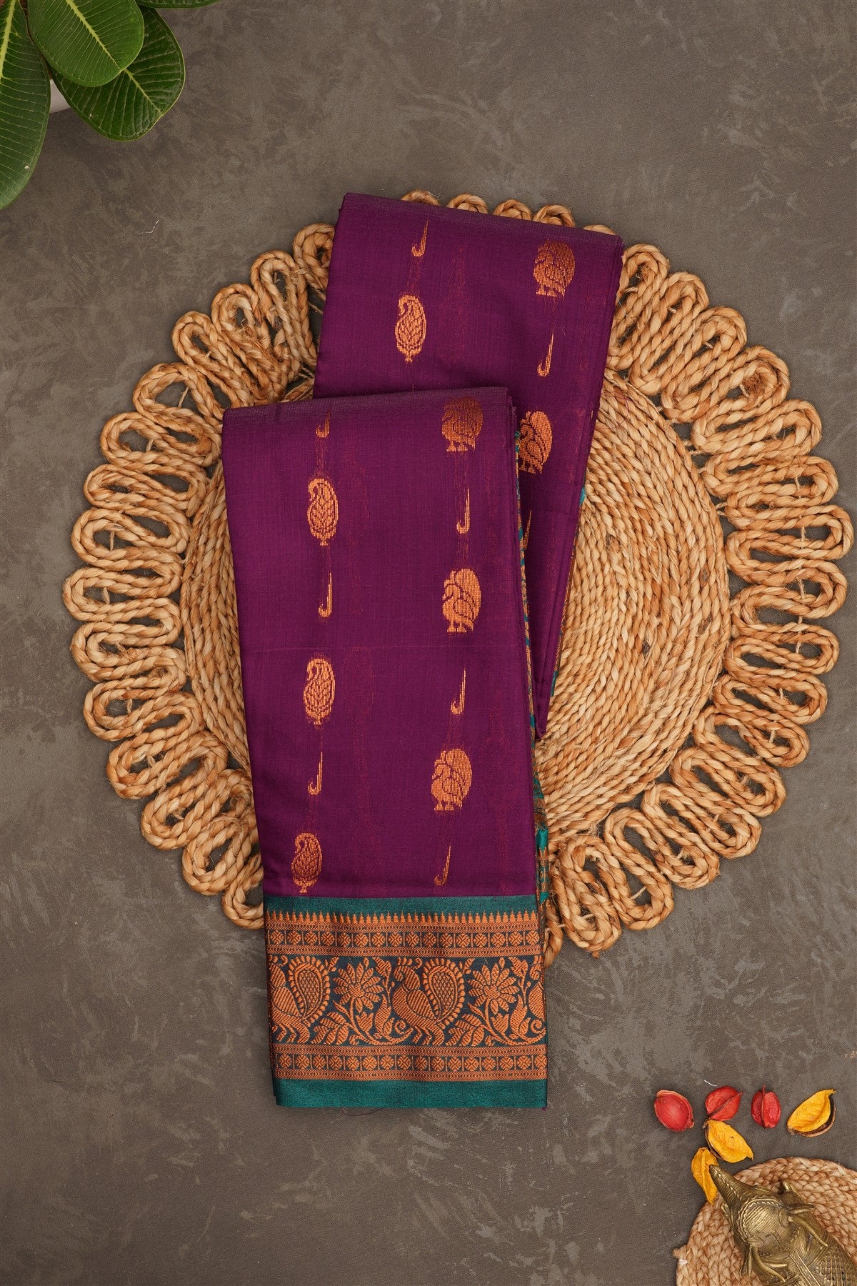 Narayanapet Silk Dark Purple Saree
