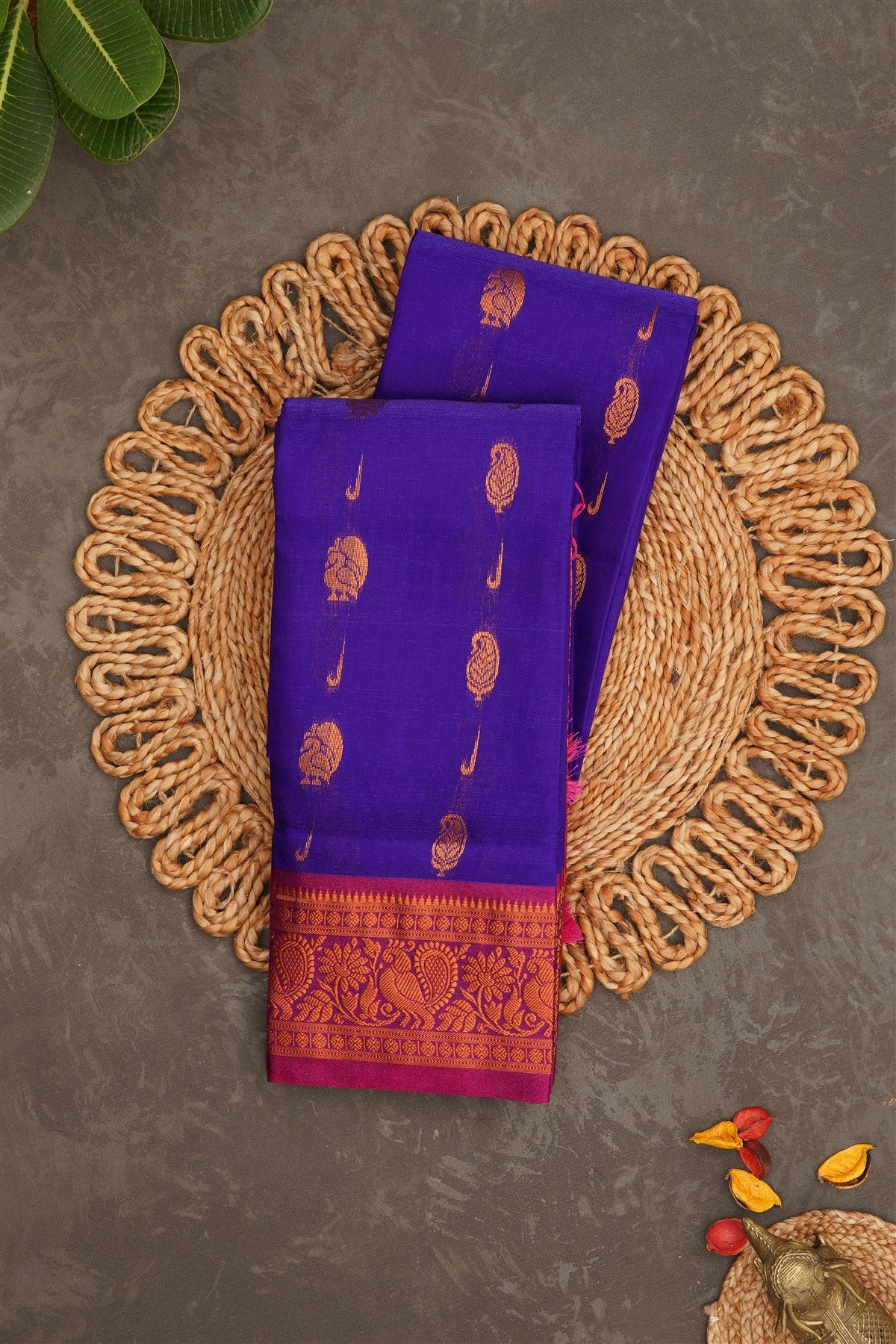 Narayanapet Silk Violet Saree