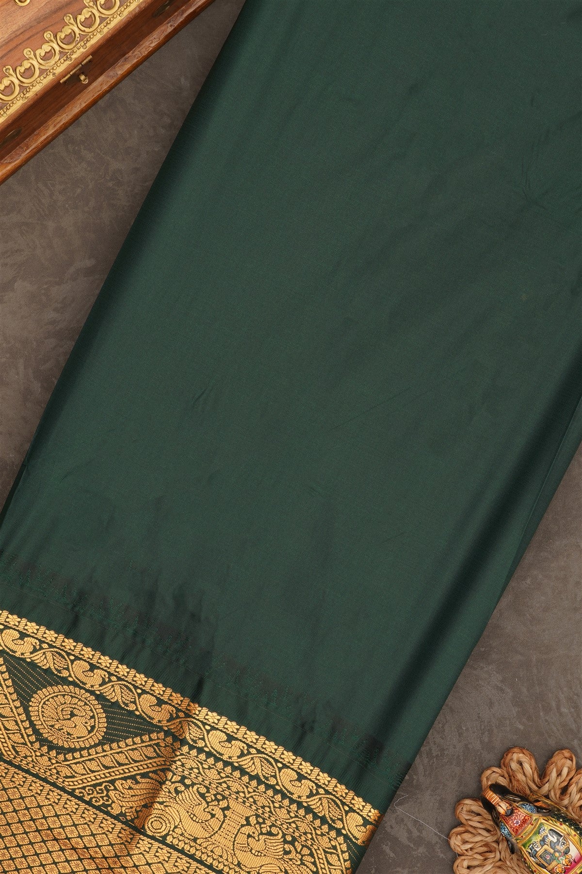 Gadwal Silk Marron Saree