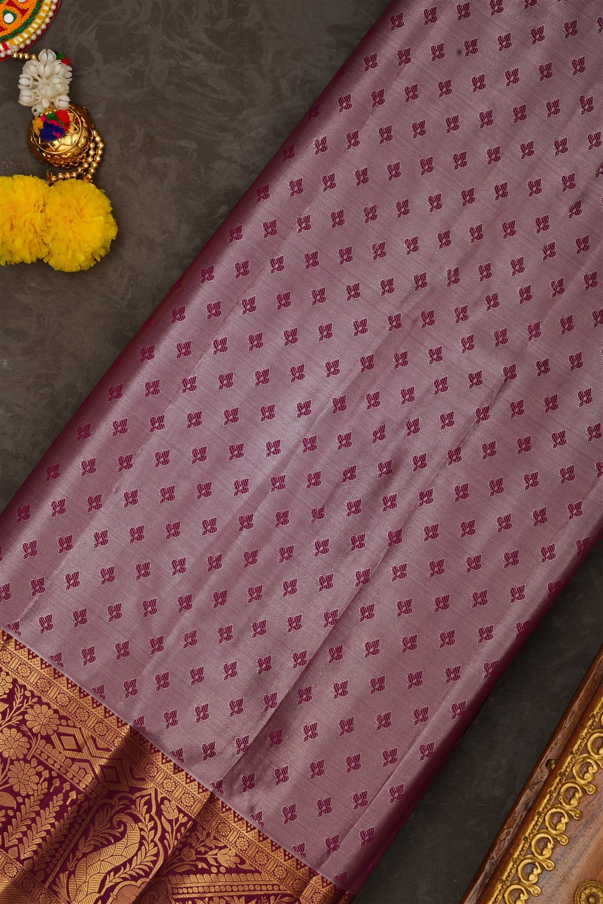 Semi Kanchipuram Silk Blend Sea Green Saree