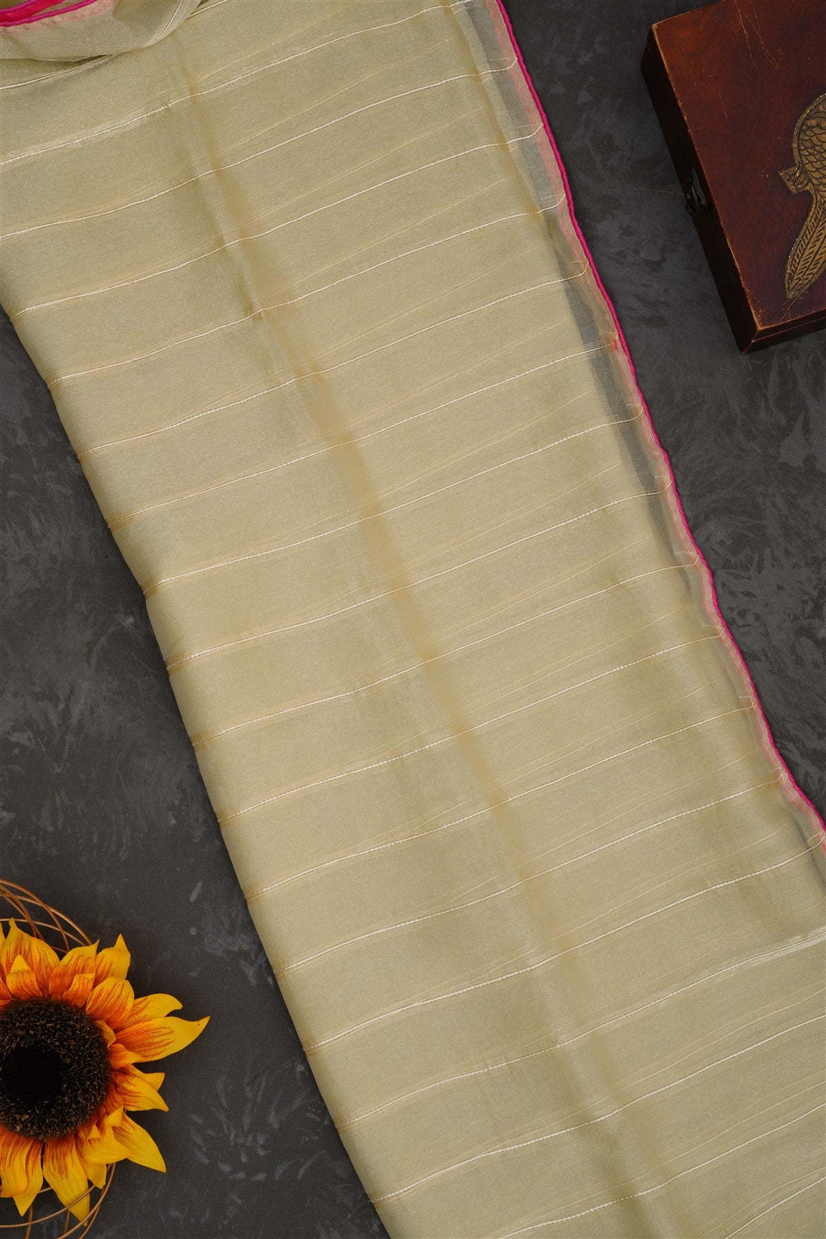 Fancy Georgette Beige Saree