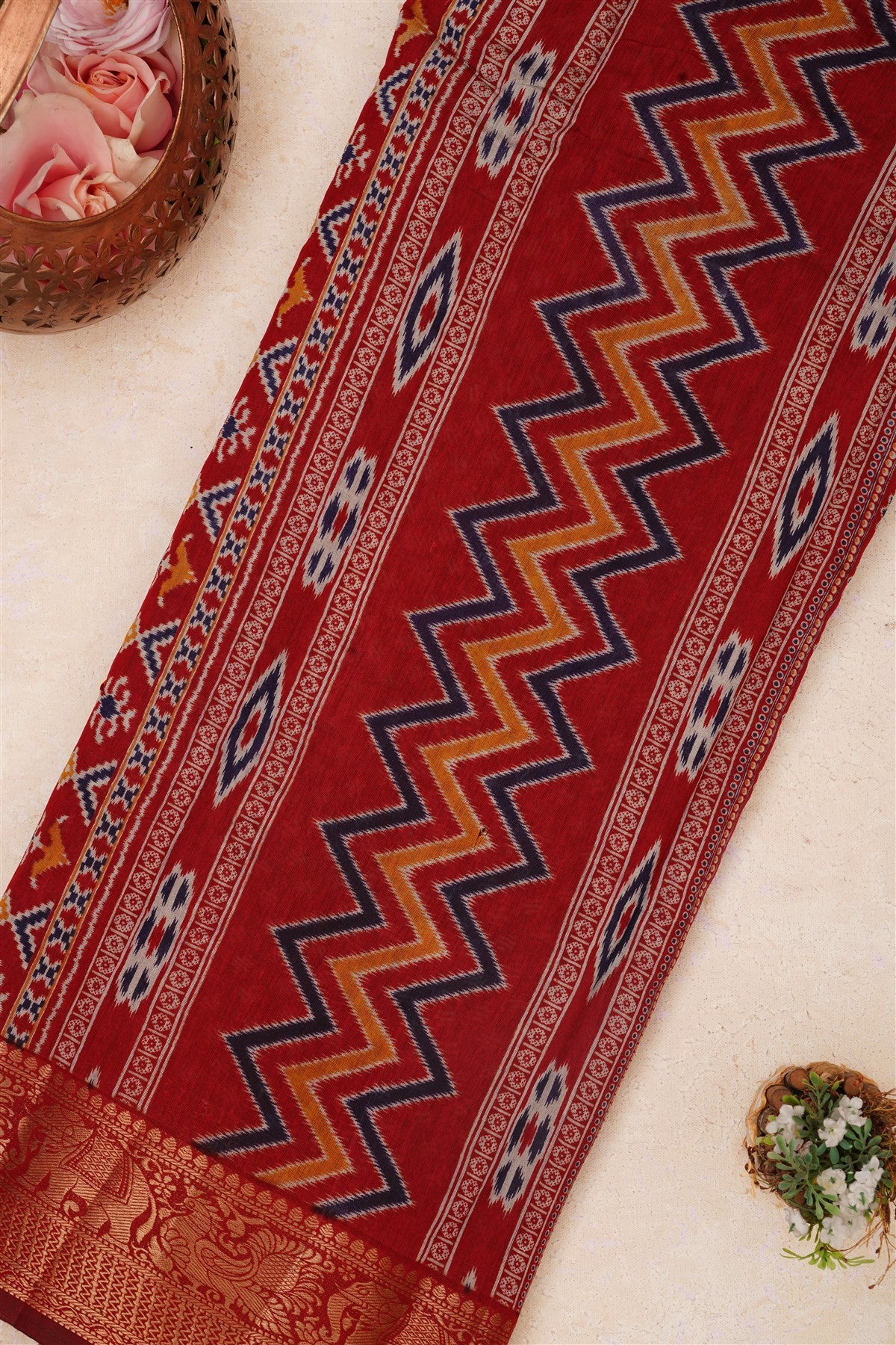 Bhagalpur Tussar Silk Navy Blue Saree