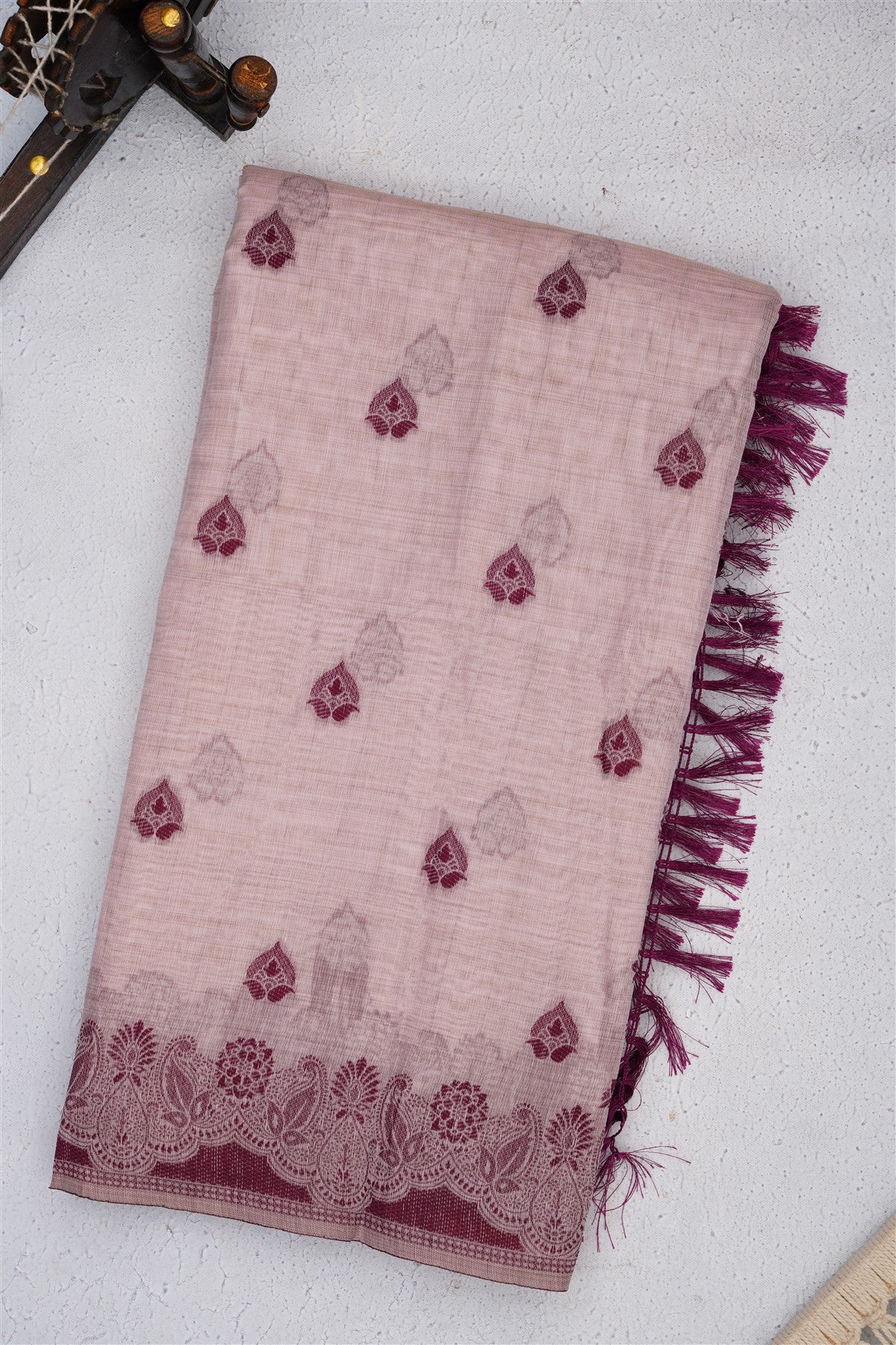 Bhagalpur Puliya Cotton Light Lavender Saree