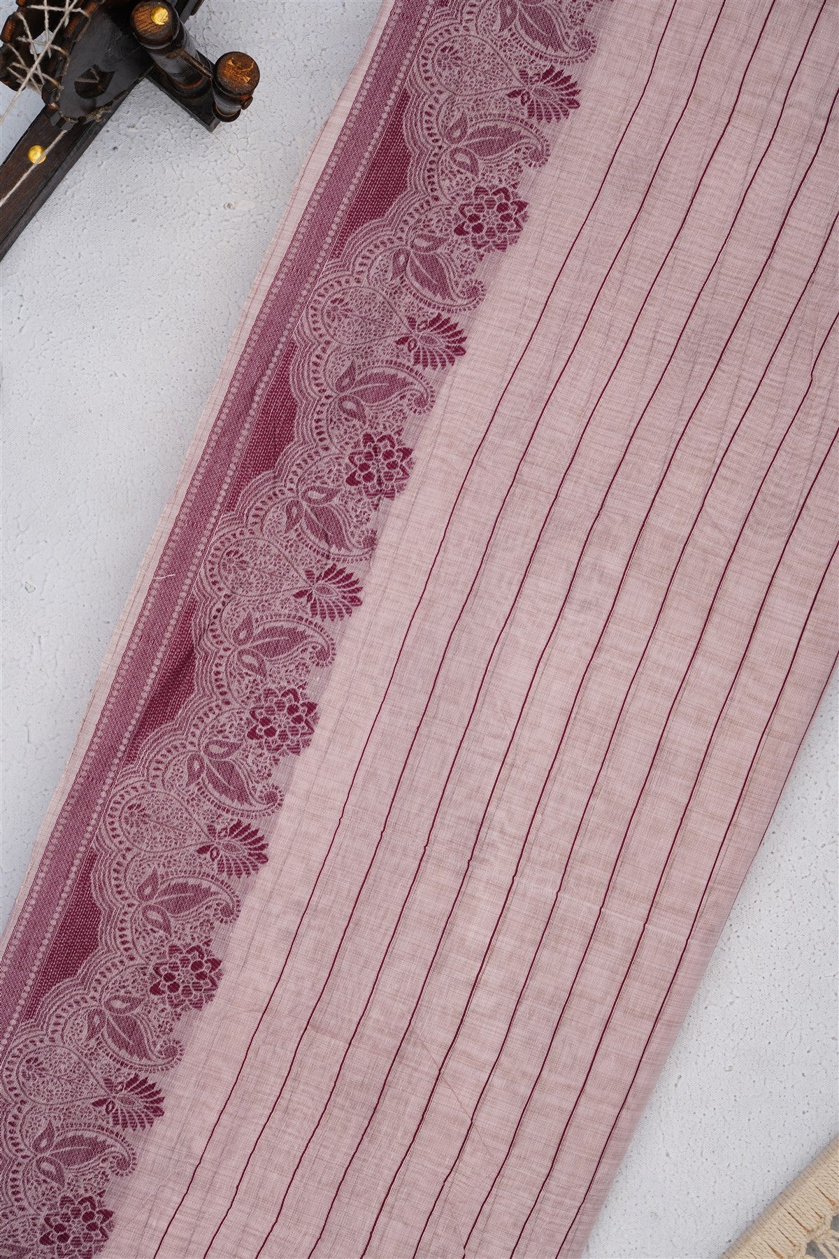 Bhagalpur Puliya Cotton Light Lavender Saree