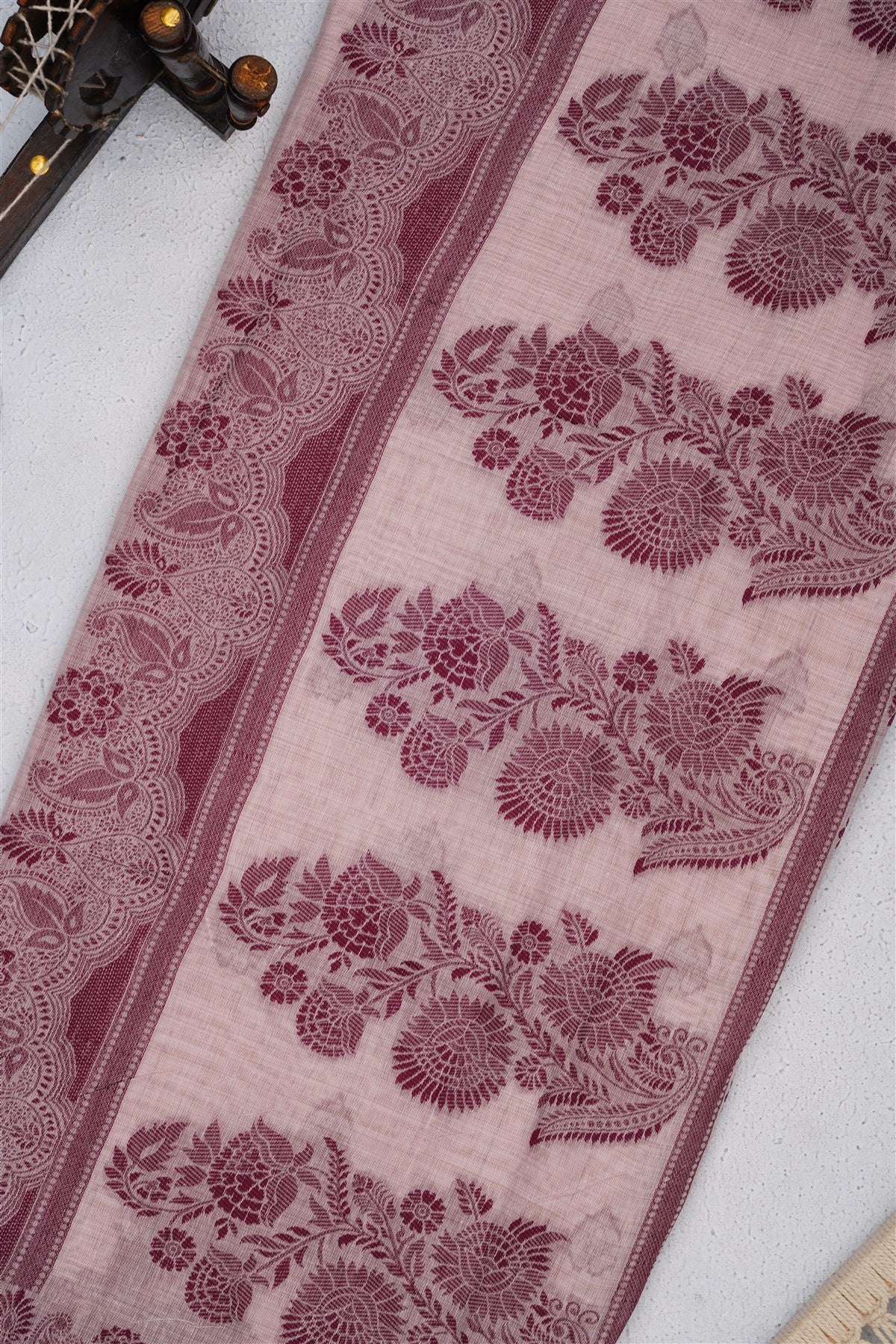 Bhagalpur Puliya Cotton Light Lavender Saree