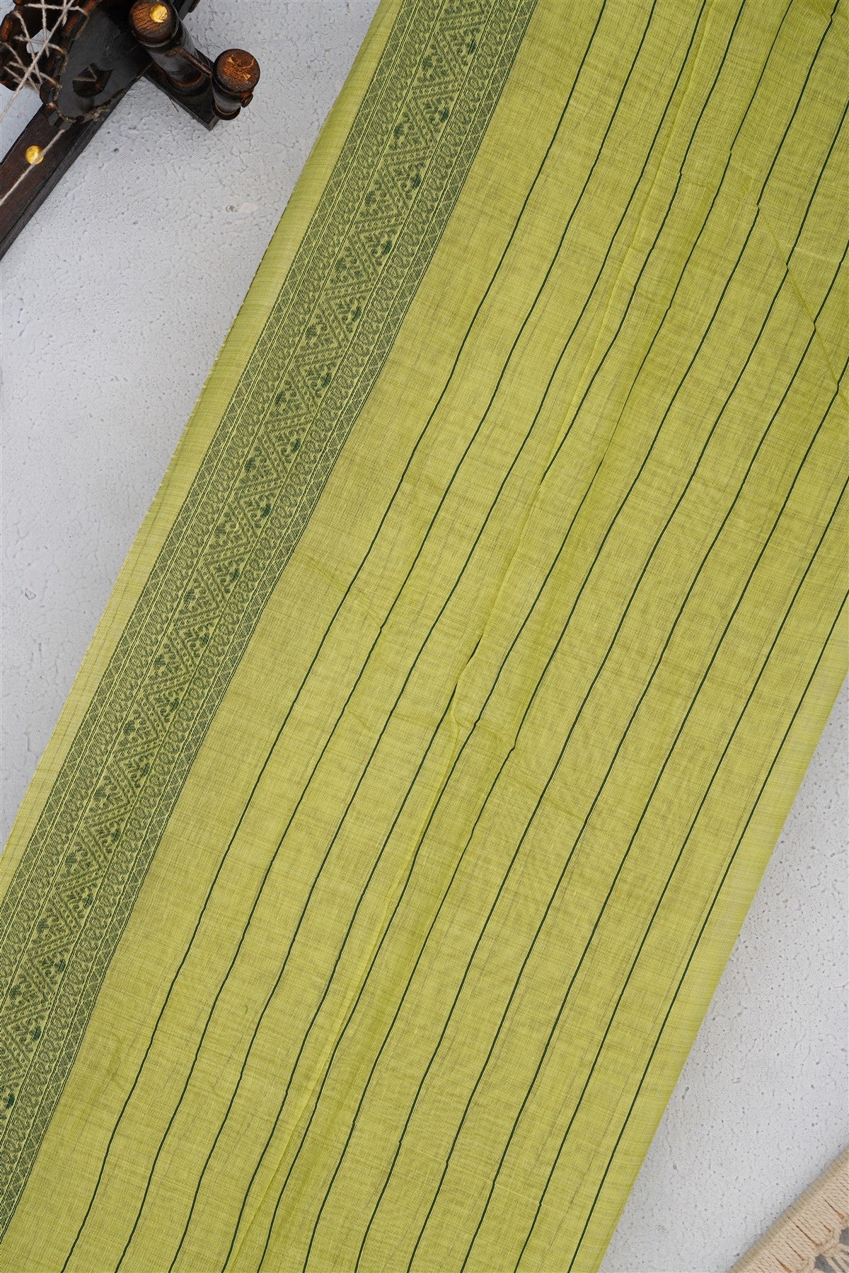 Bhagalpur Puliya Cotton Light Green Saree
