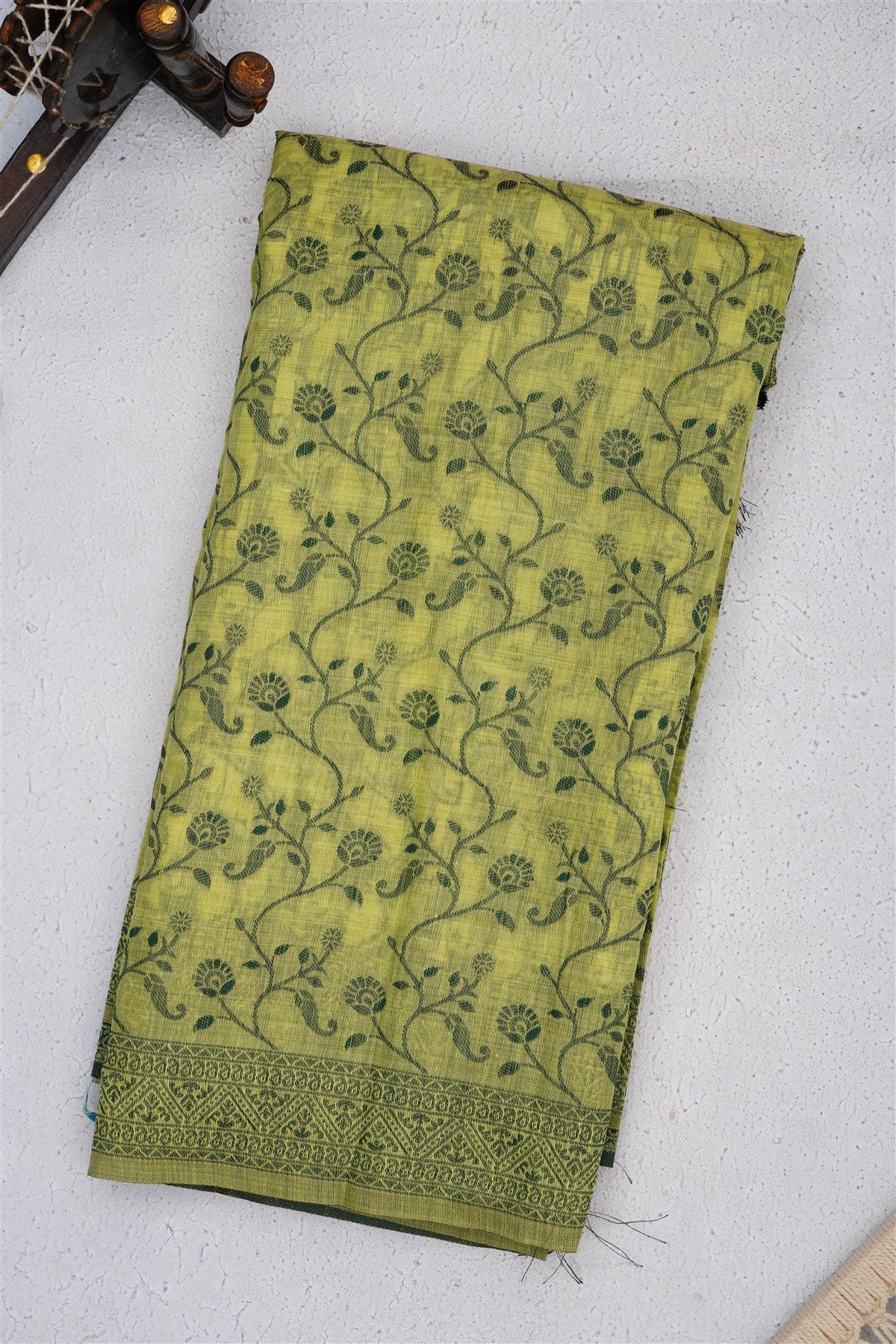 Bhagalpur Puliya Cotton Light Green Saree