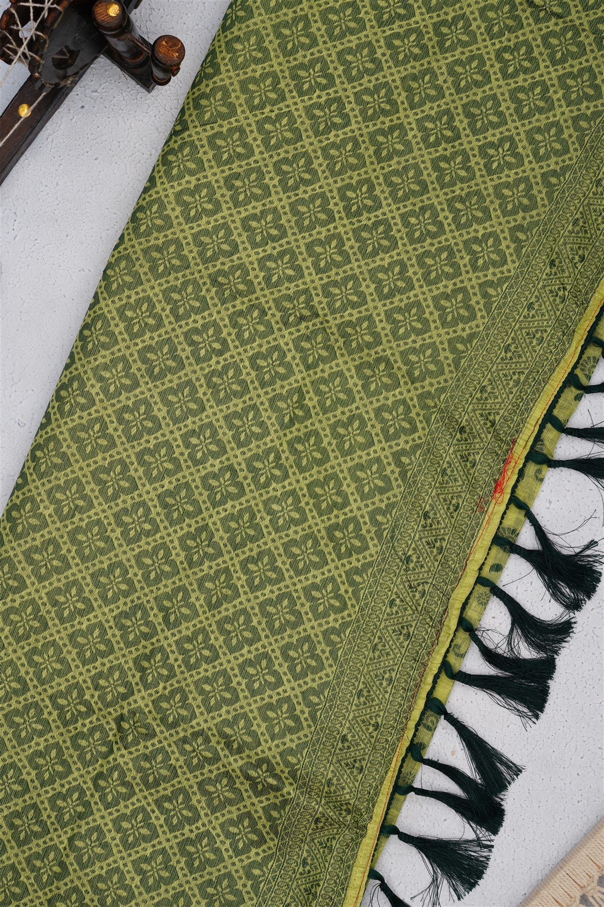 Bhagalpur Puliya Cotton Light Green Saree