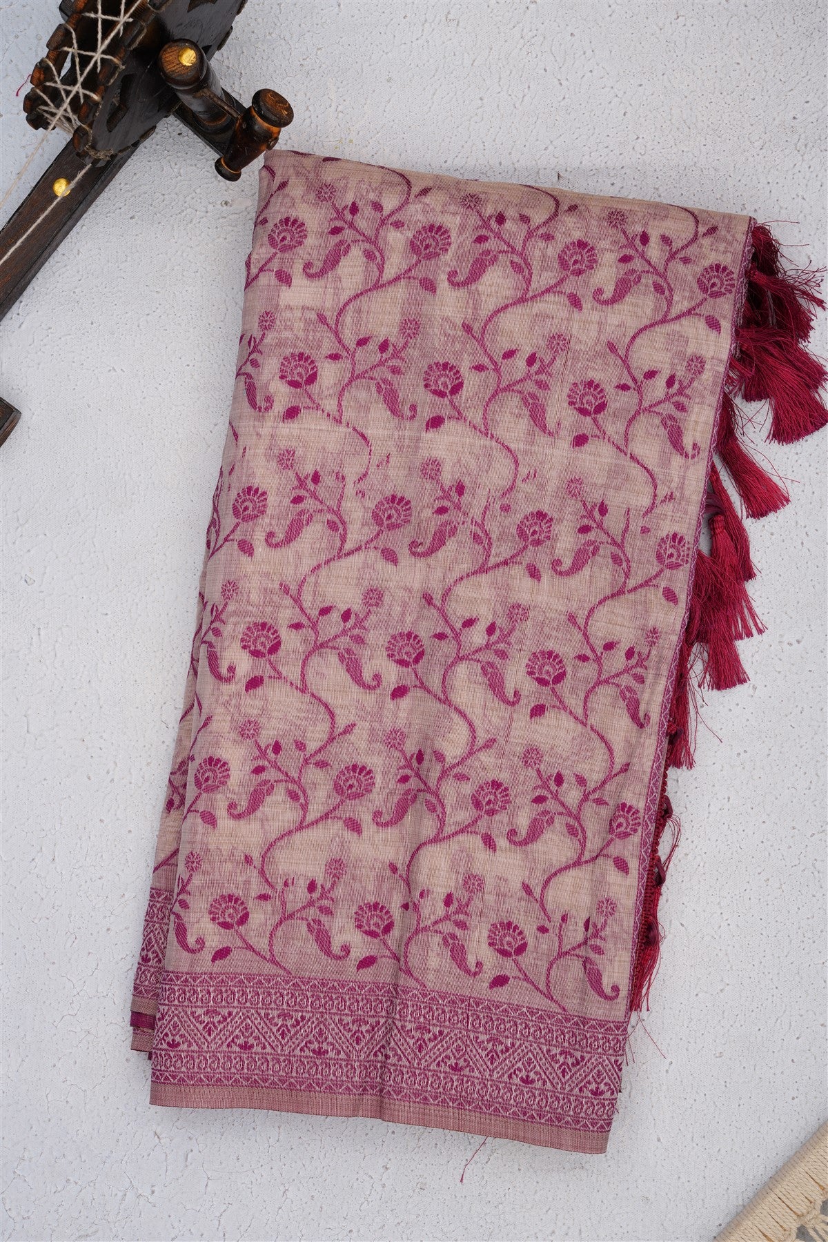 Bhagalpur Puliya Cotton Light Lavender Saree