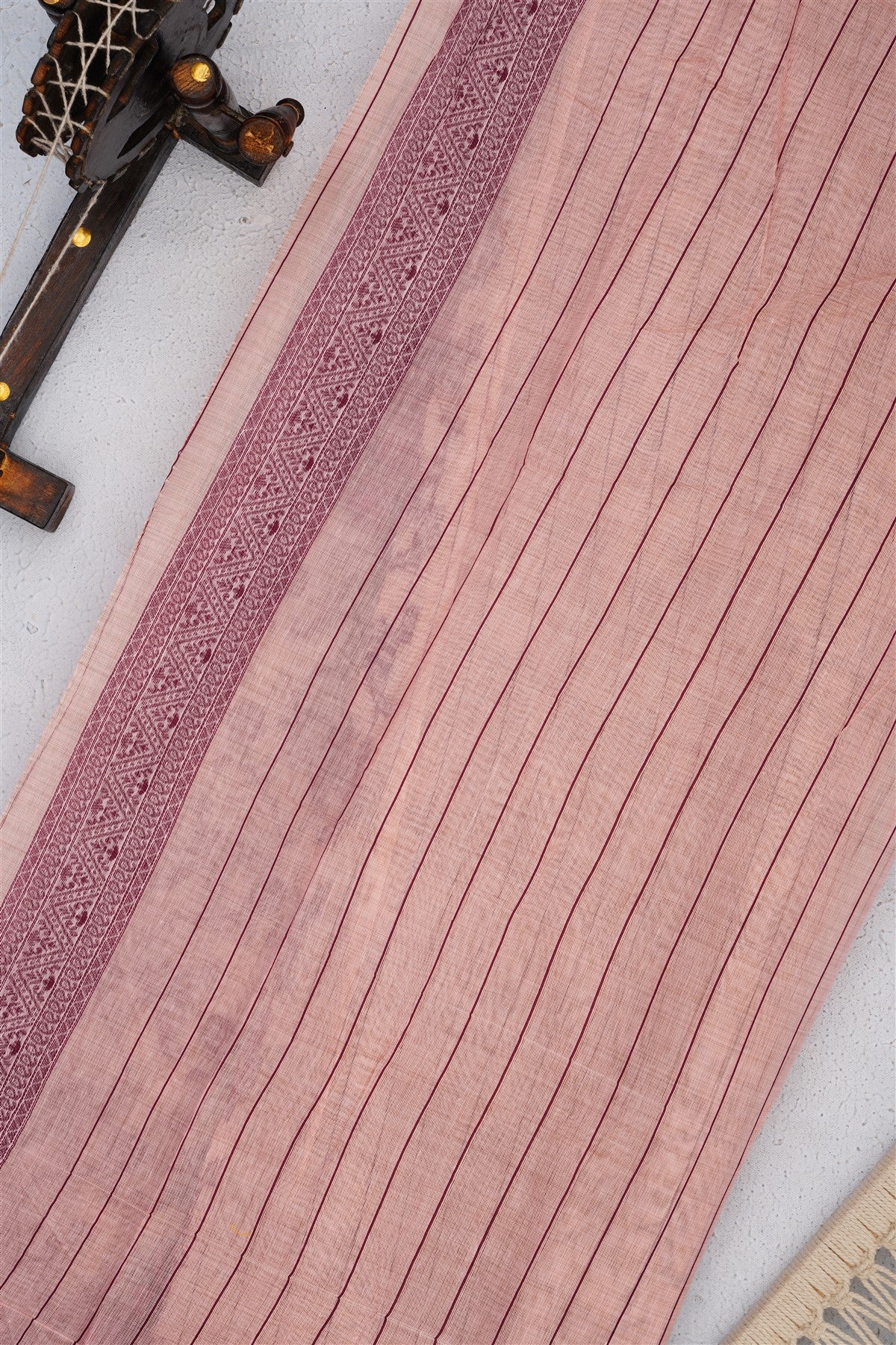 Bhagalpur Puliya Cotton Light Pink Saree