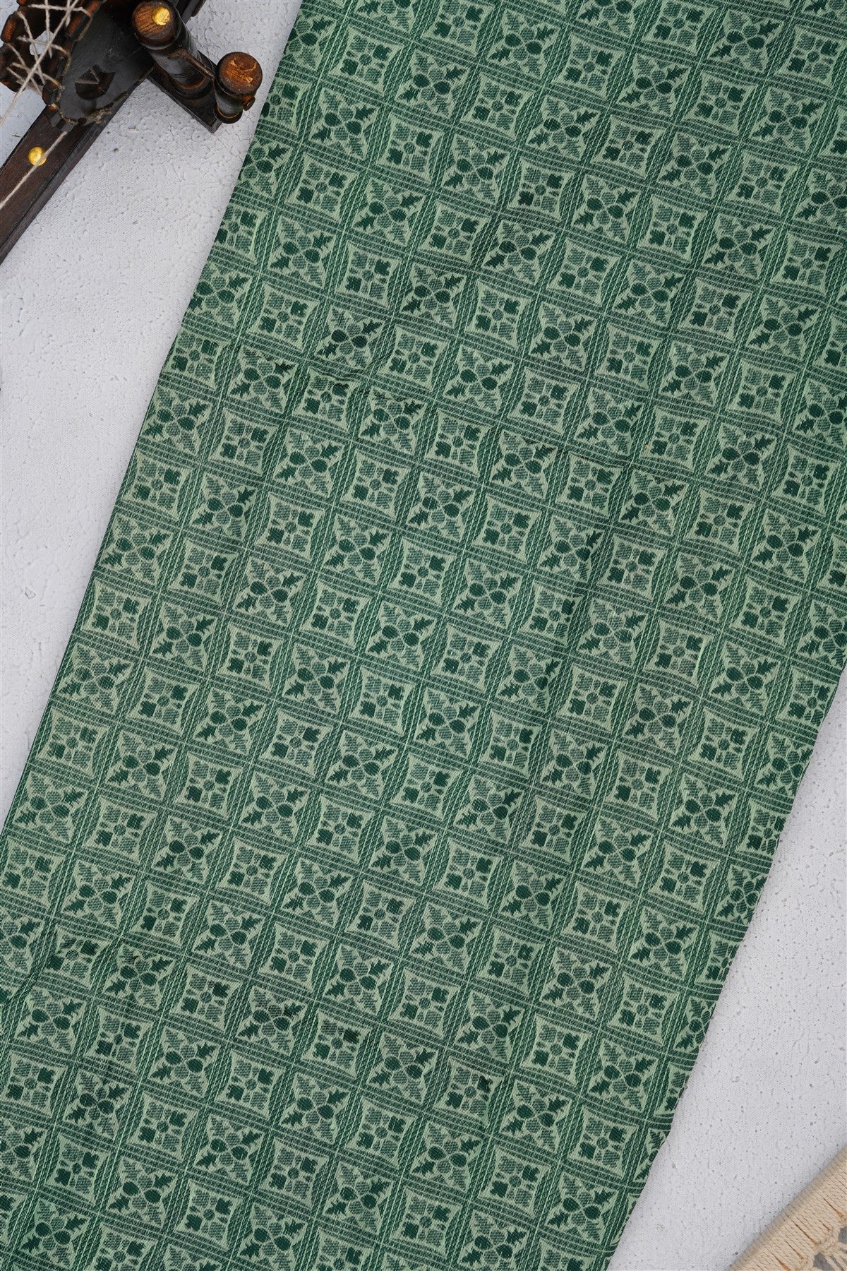 Bhagalpur Puliya Cotton Light Green Saree