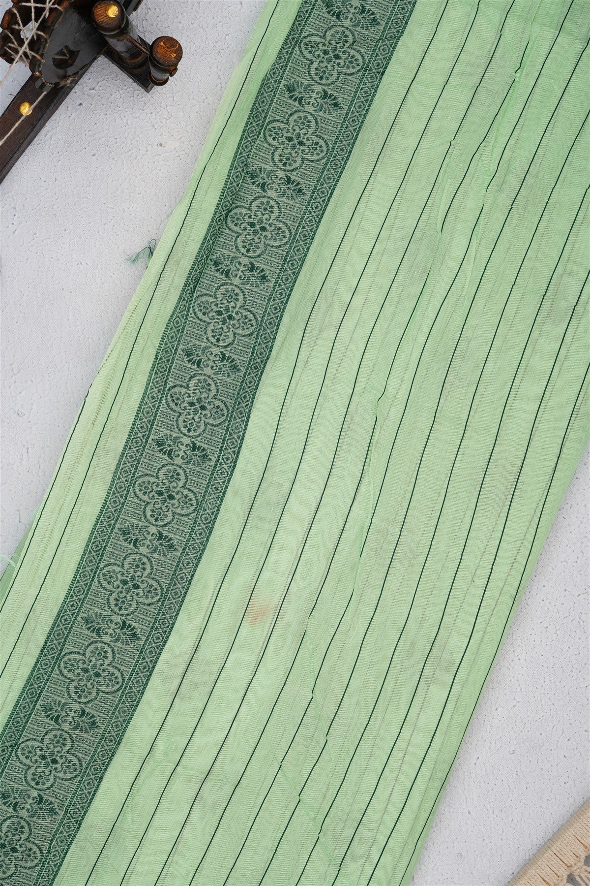 Bhagalpur Puliya Cotton Light Green Saree